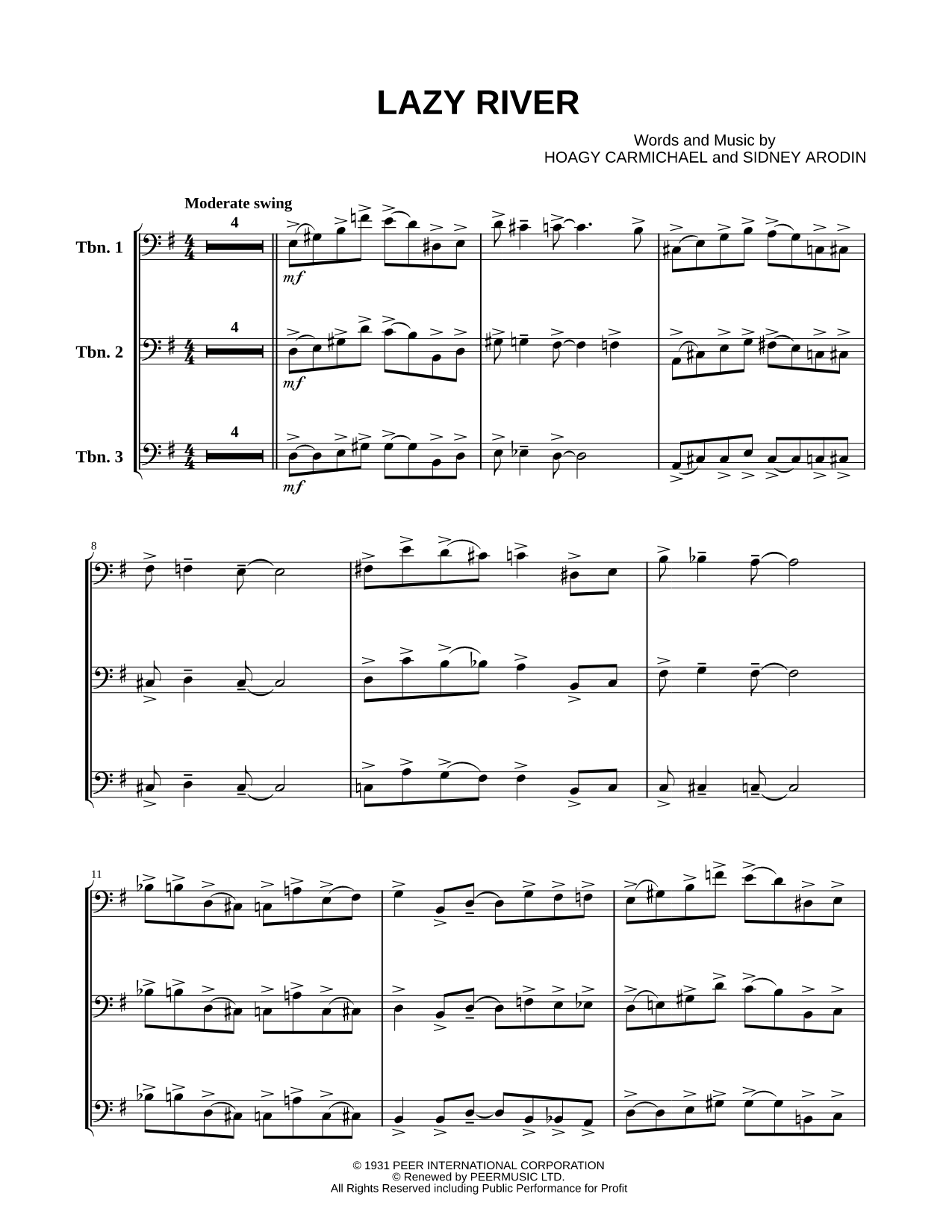 Lazy River - Trombone Trio