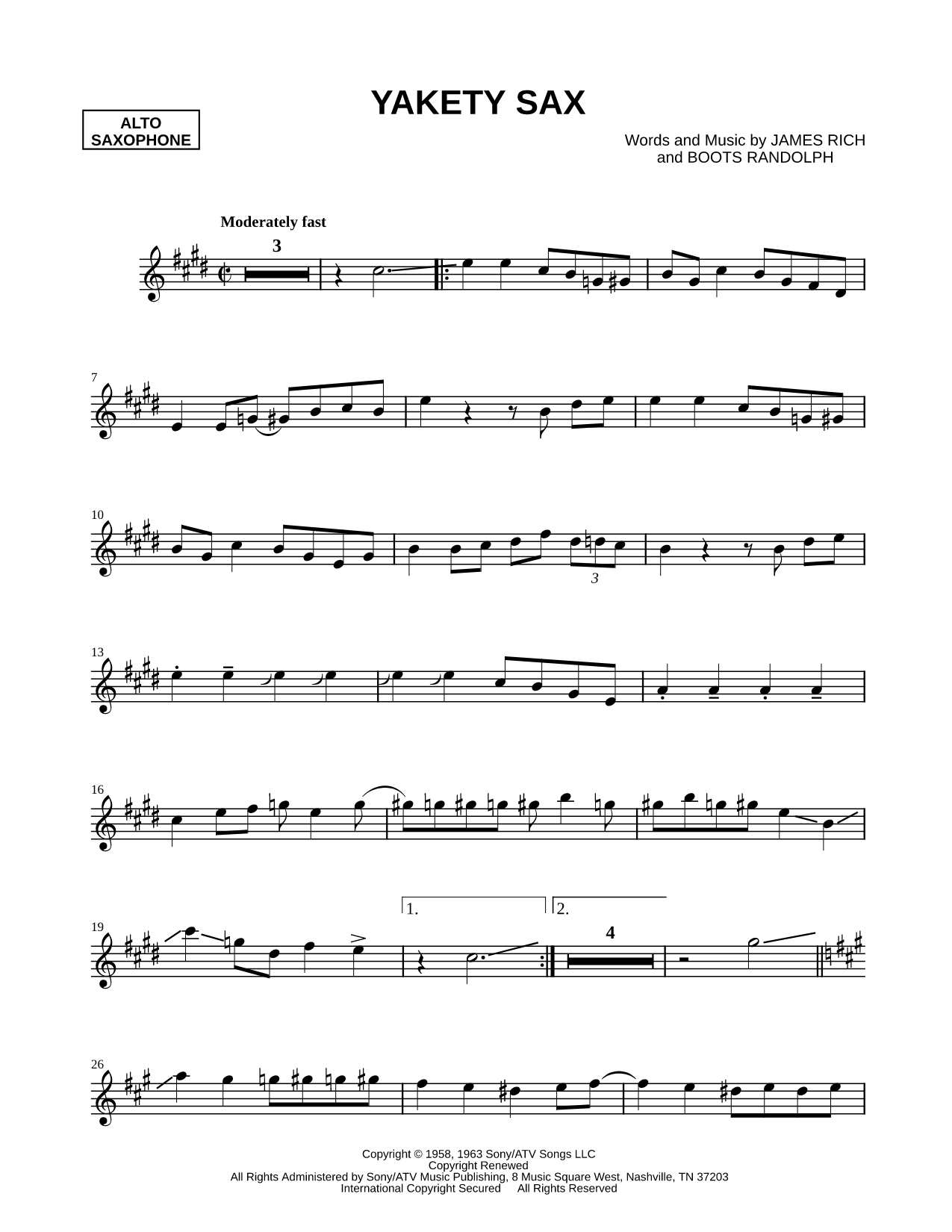 Yakety Sax - Alto Saxophone