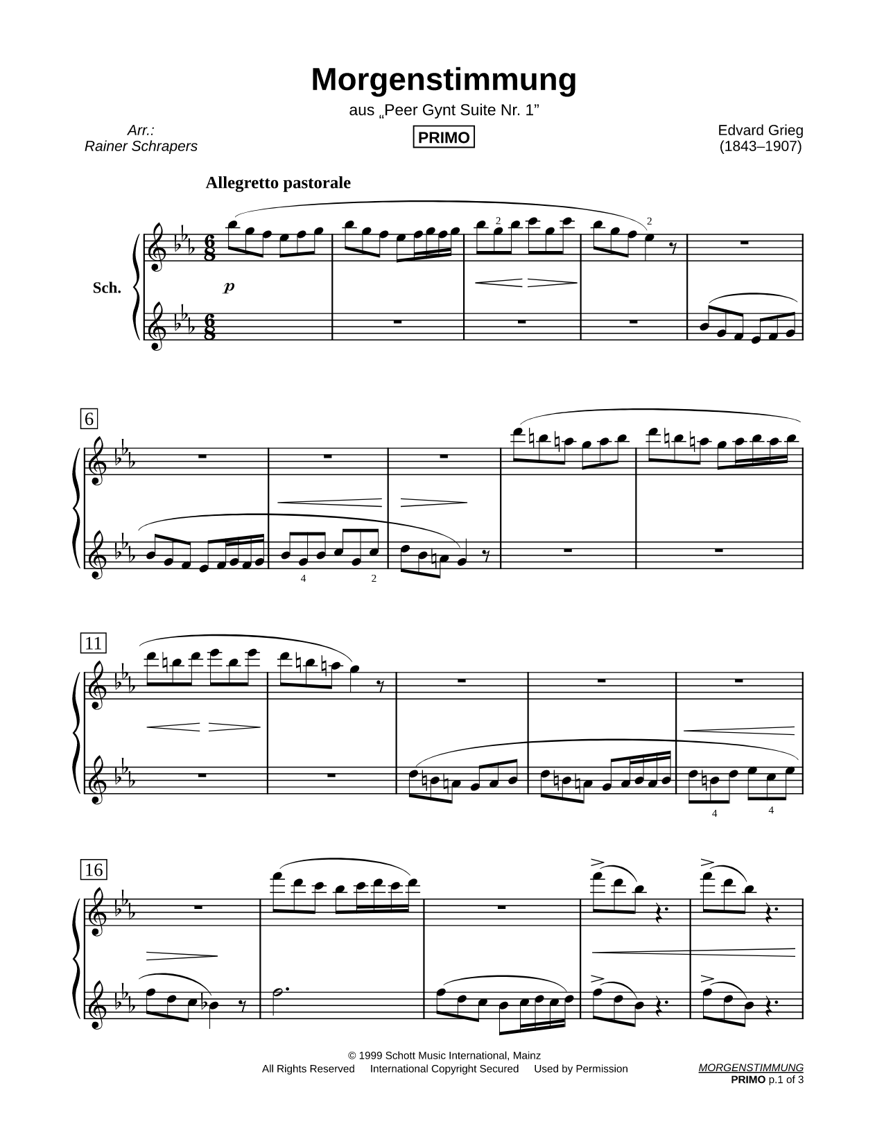 Peer Gynt Suite No. 1, Op. 46: Morgenstimmung (Morning Mood)