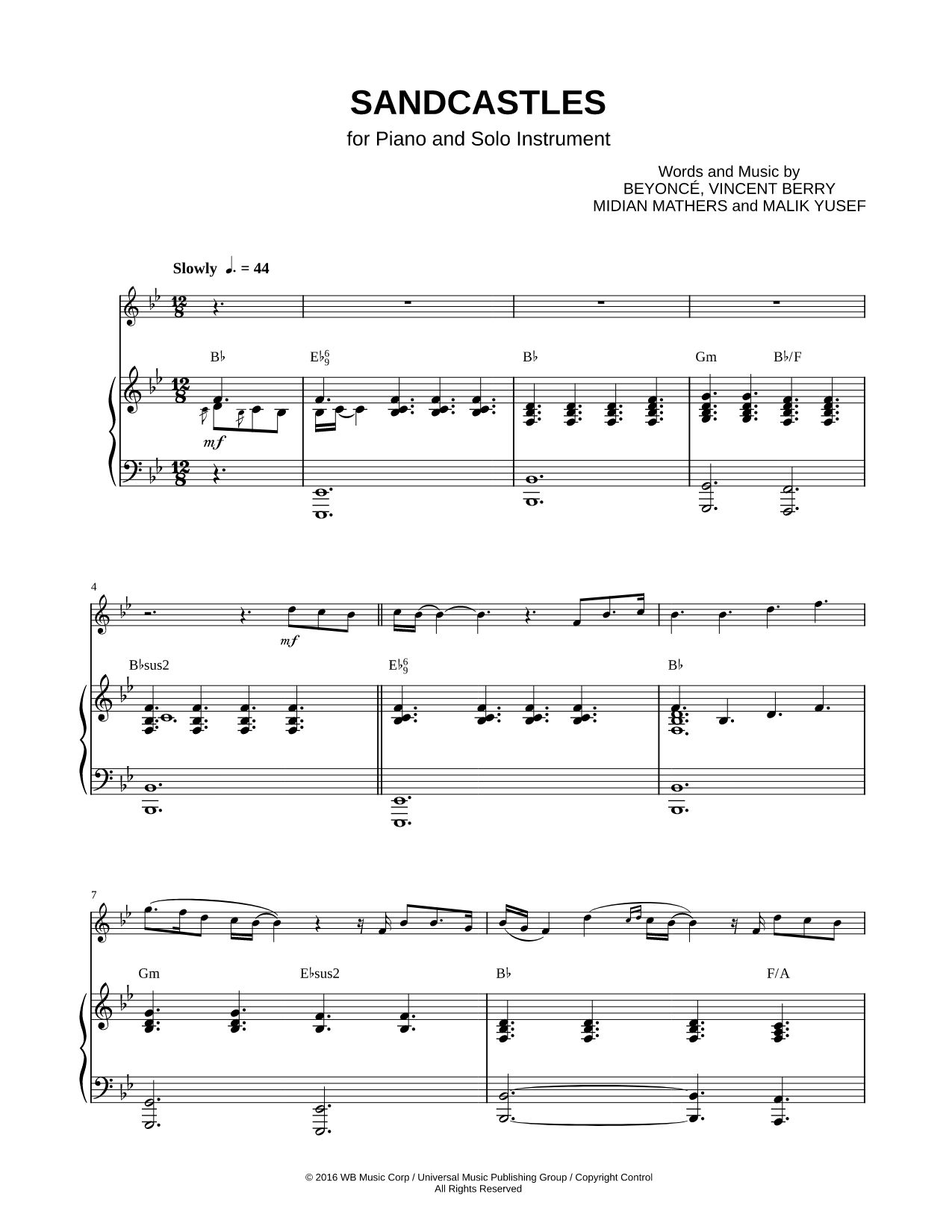 Sandcastles - Piano Accompaniment