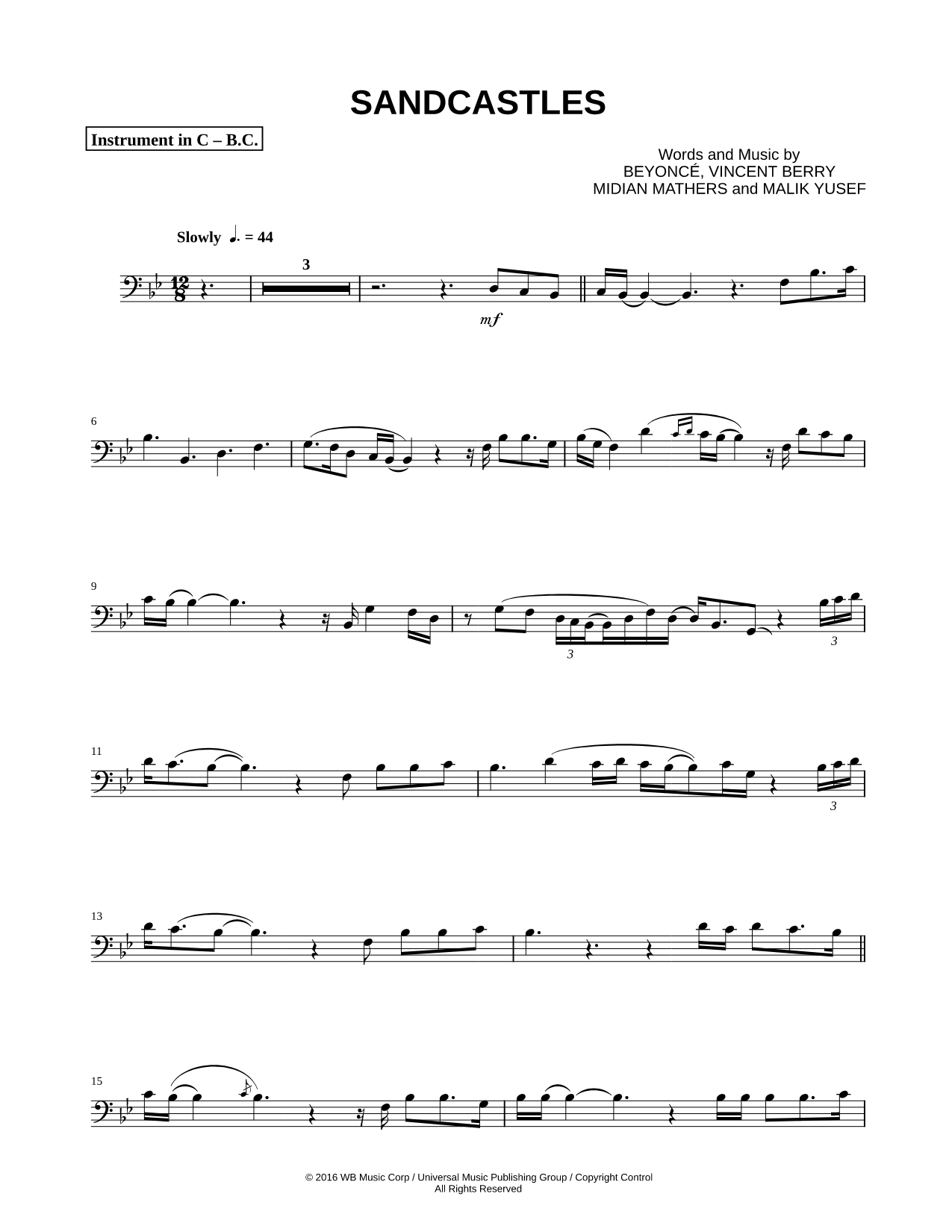 Sandcastles - Bass Clef Instrument
