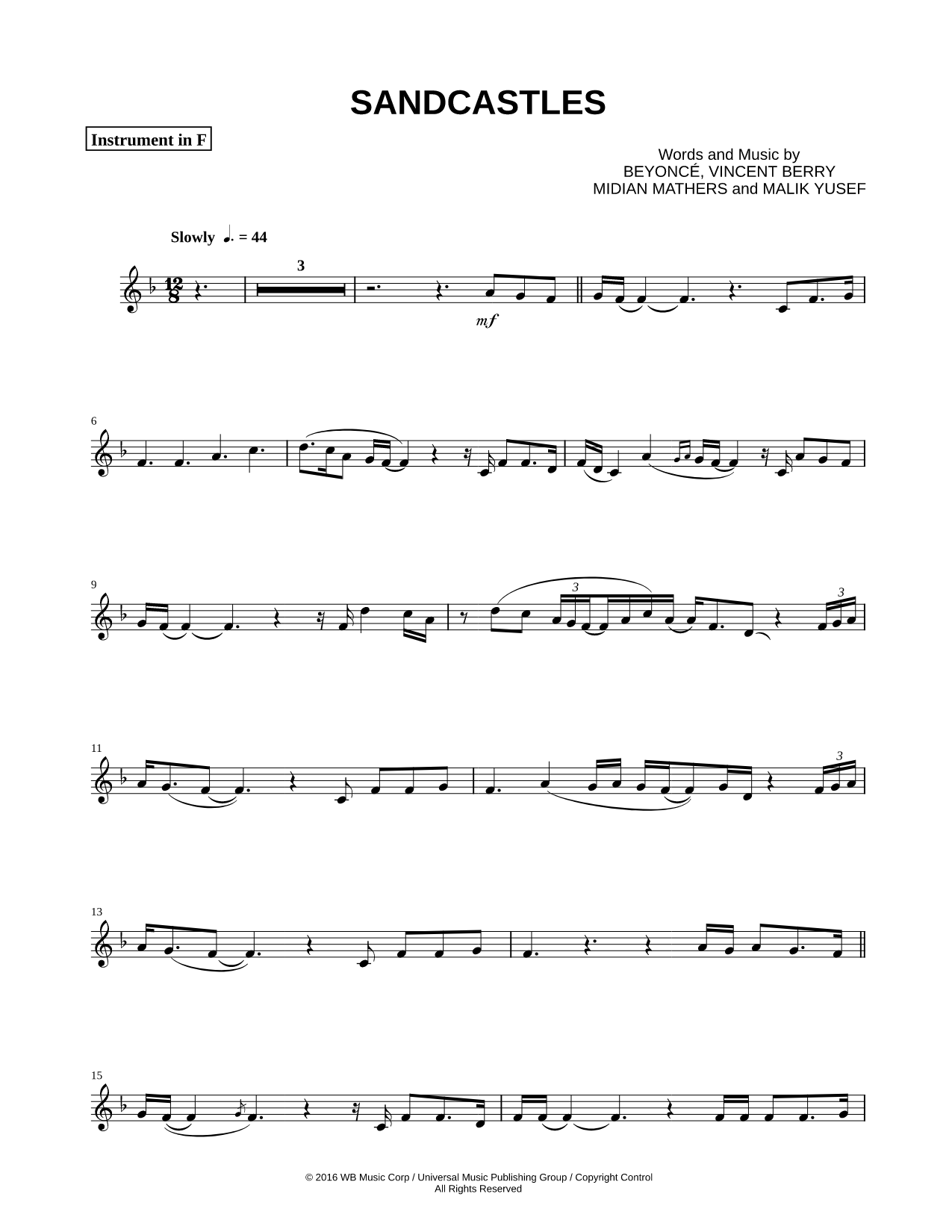 Sandcastles - F Instrument