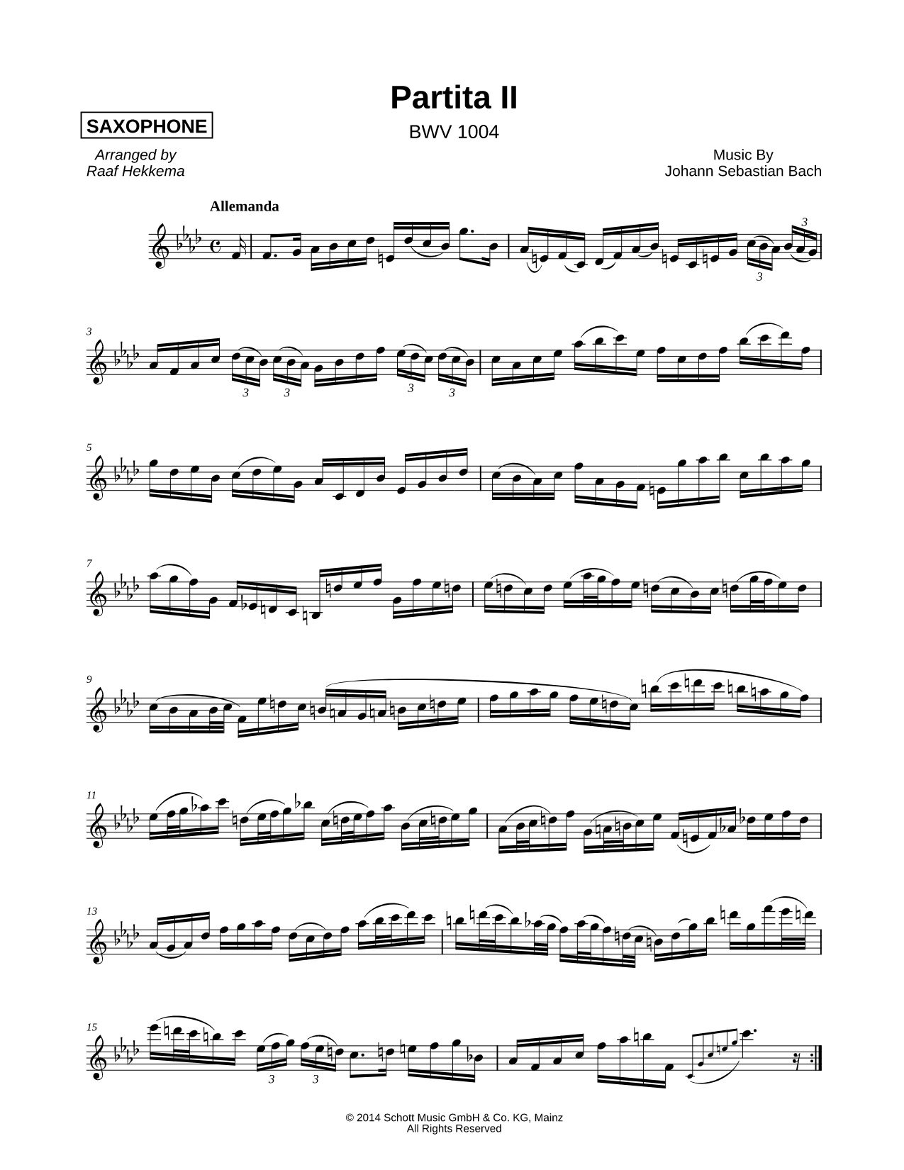 Partita No. 2 in D Minor, BWV 1004