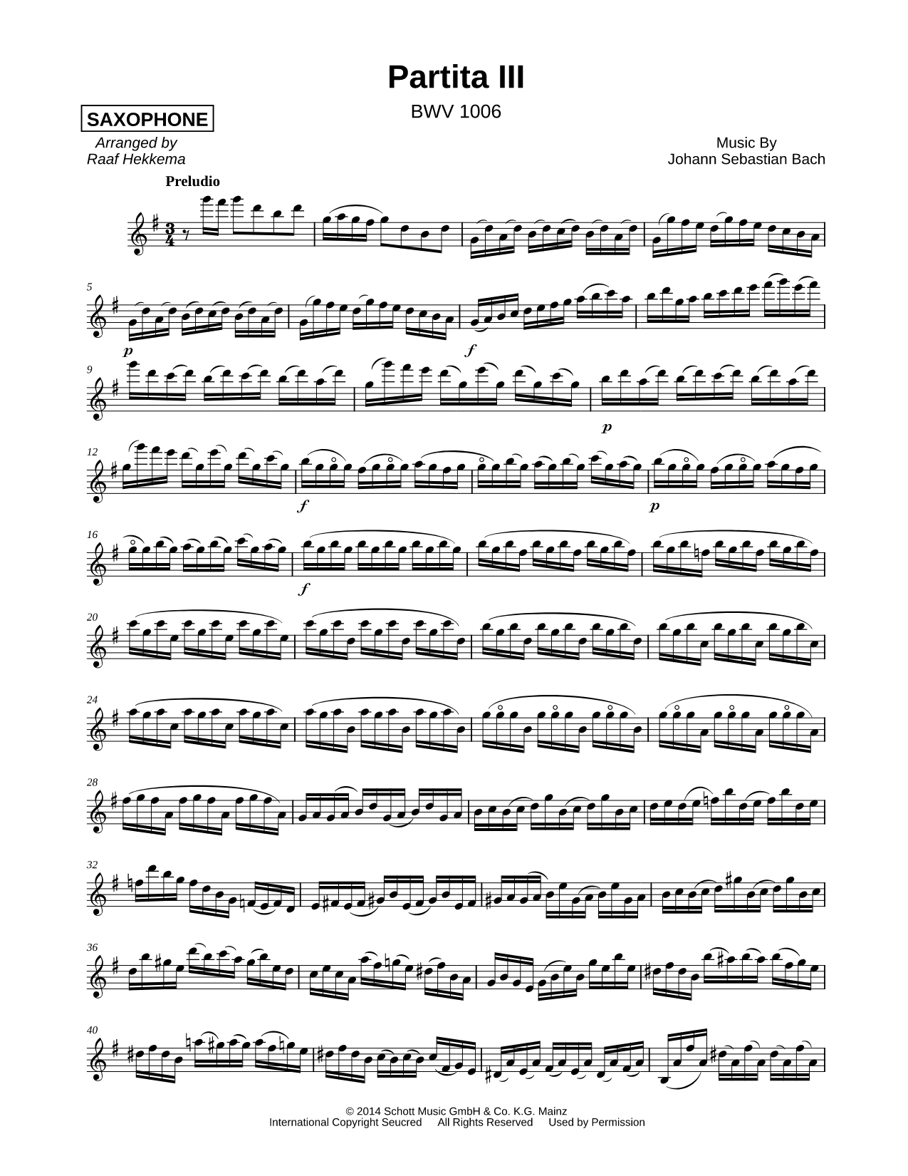 Partita No. 3, BWV 1006
