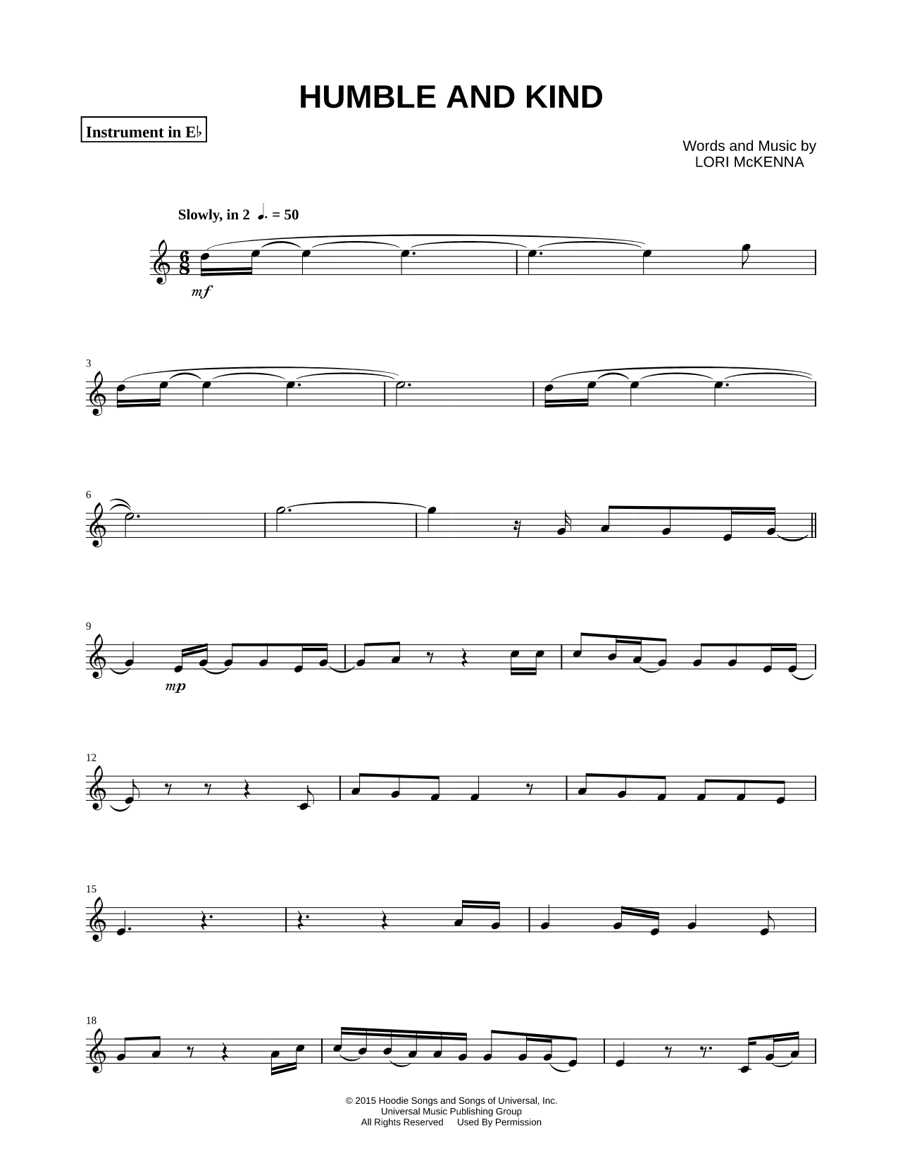 Humble and Kind - Eb Instrument