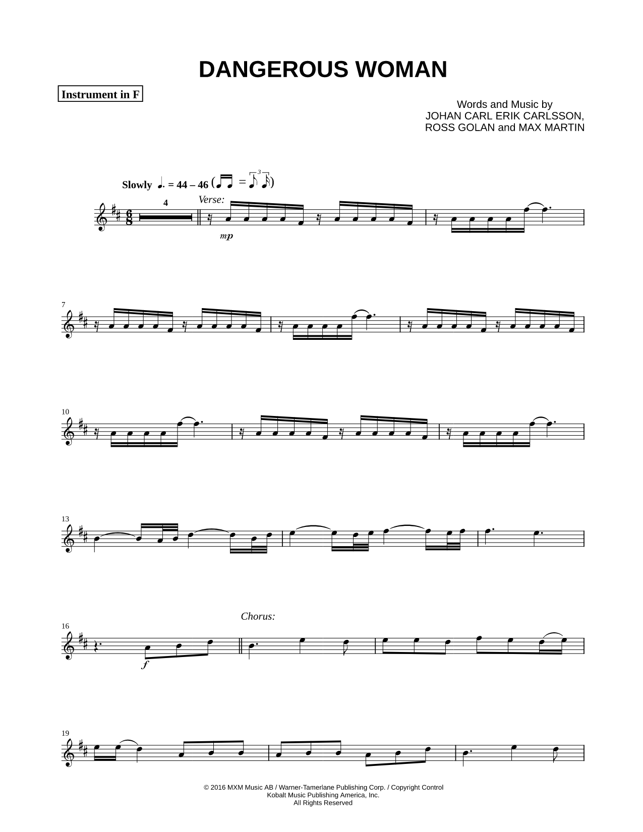 Dangerous Woman - F Instrument