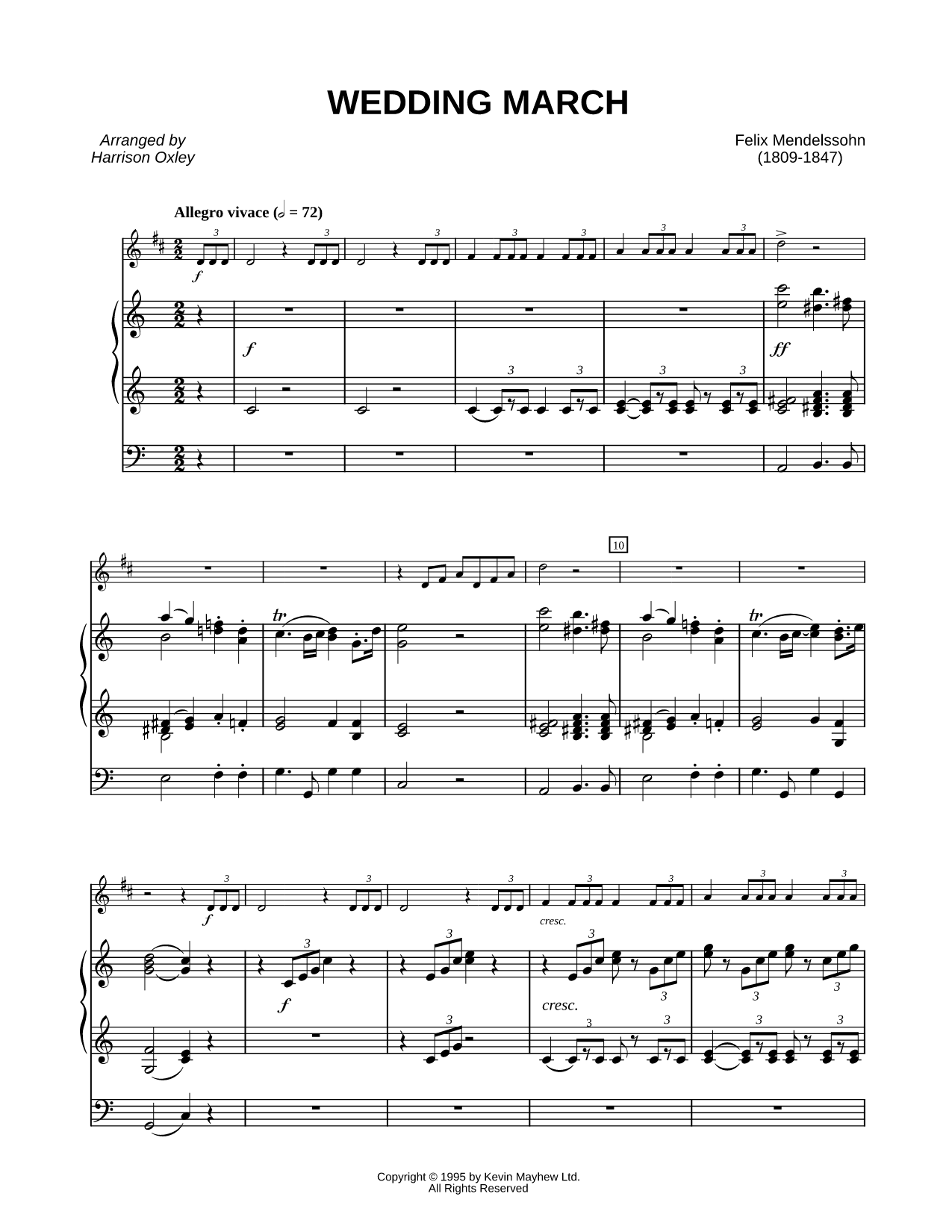 Wedding March from A Midsummer Night's Dream - Trumpet & Organ