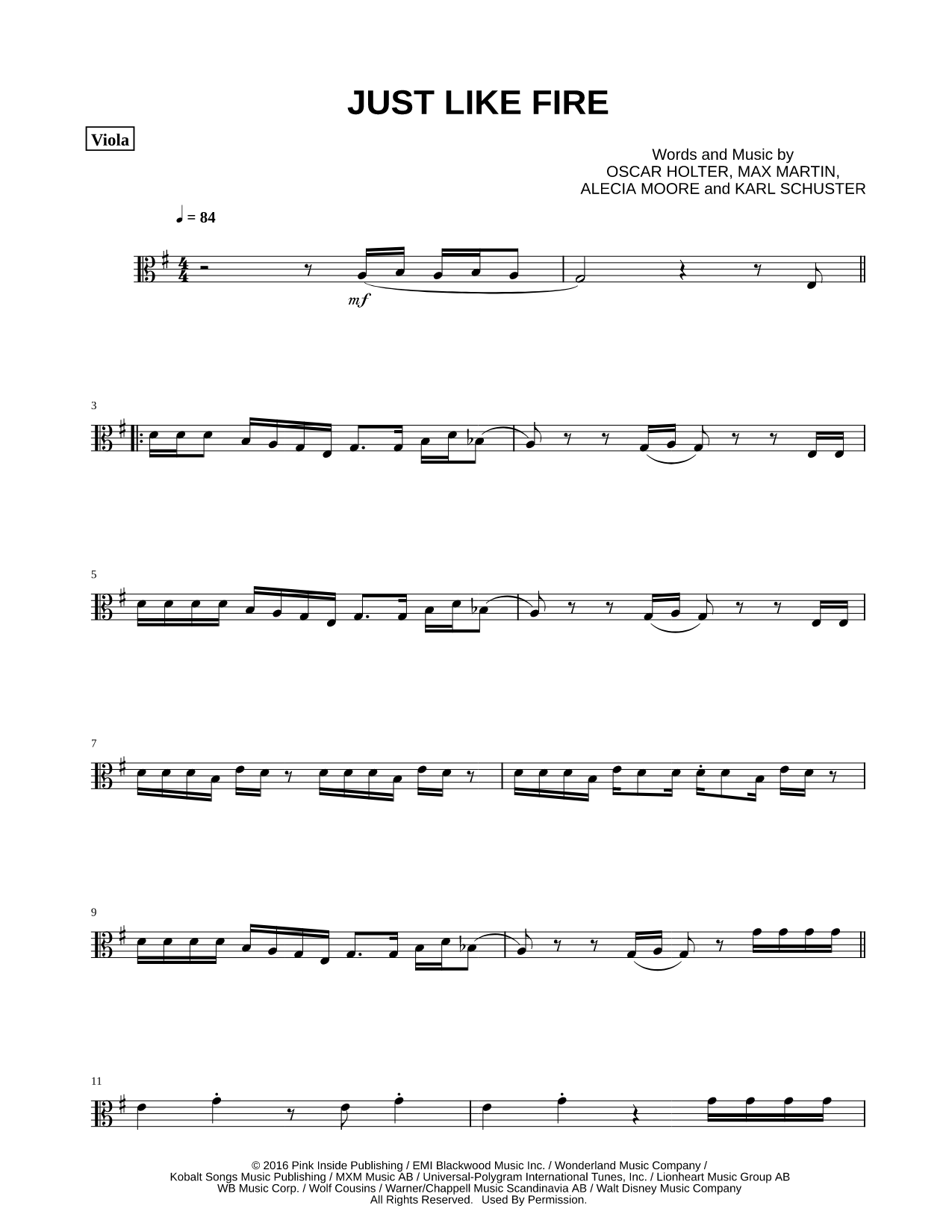 Just Like Fire - Viola