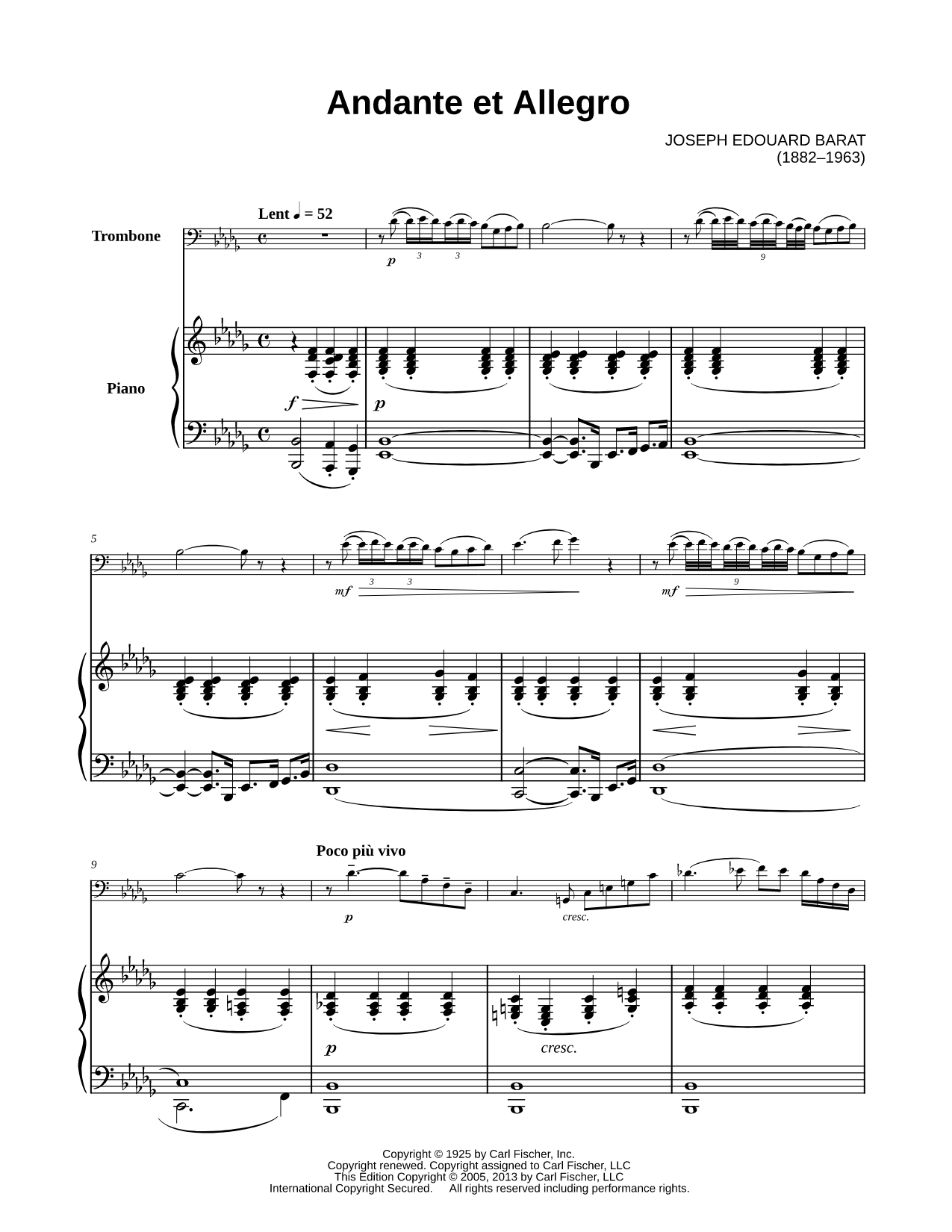 Andante et Allegro - Trombone & Piano