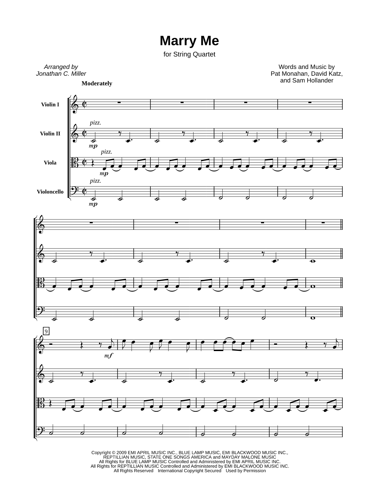 Marry Me - String Quartet