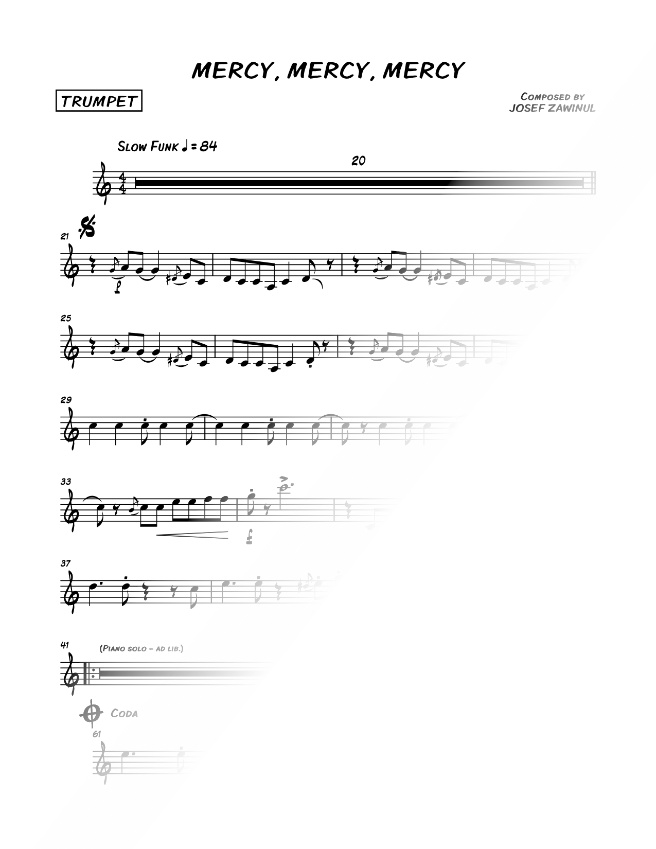 Mercy, Mercy, Mercy - Trumpet