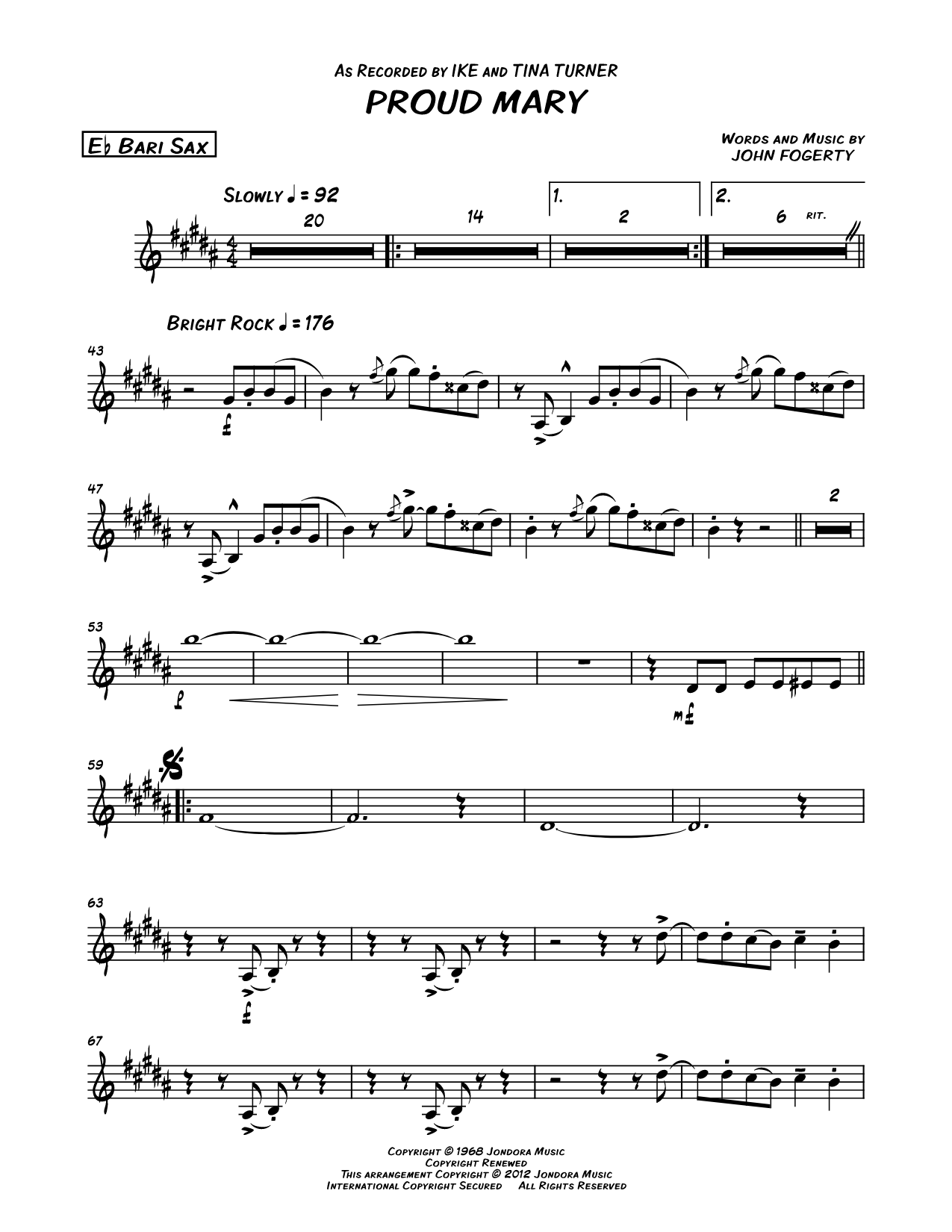 Proud Mary - Baritone Saxophone