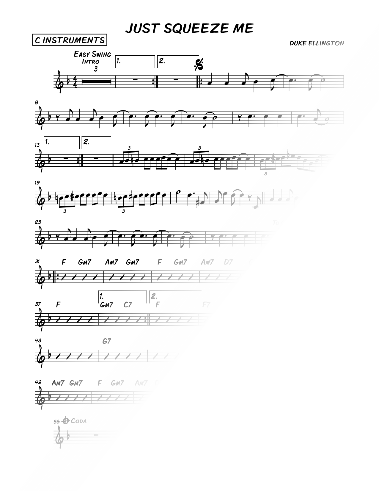 Just Squeeze Me - C Instrument