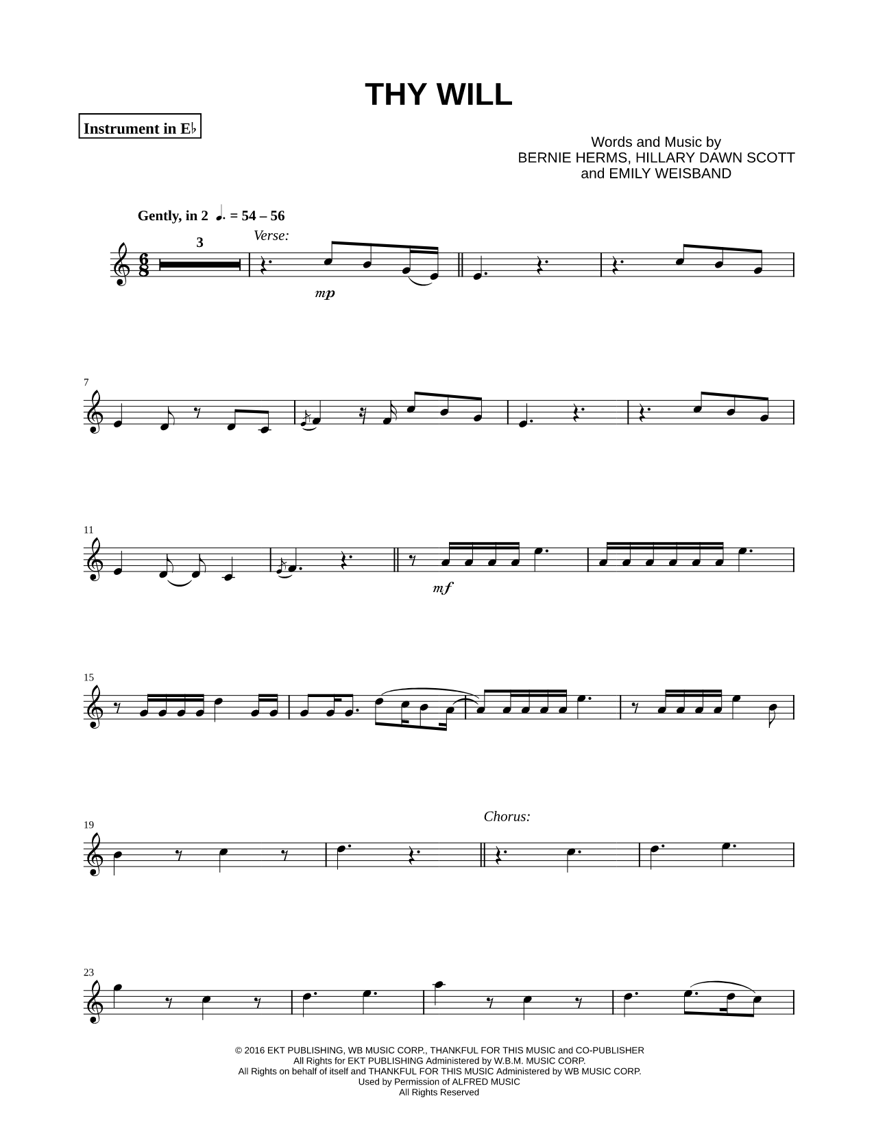 Thy Will - Eb Instrument