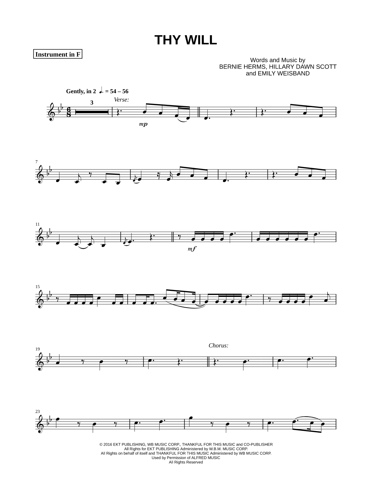 Thy Will - F Instrument