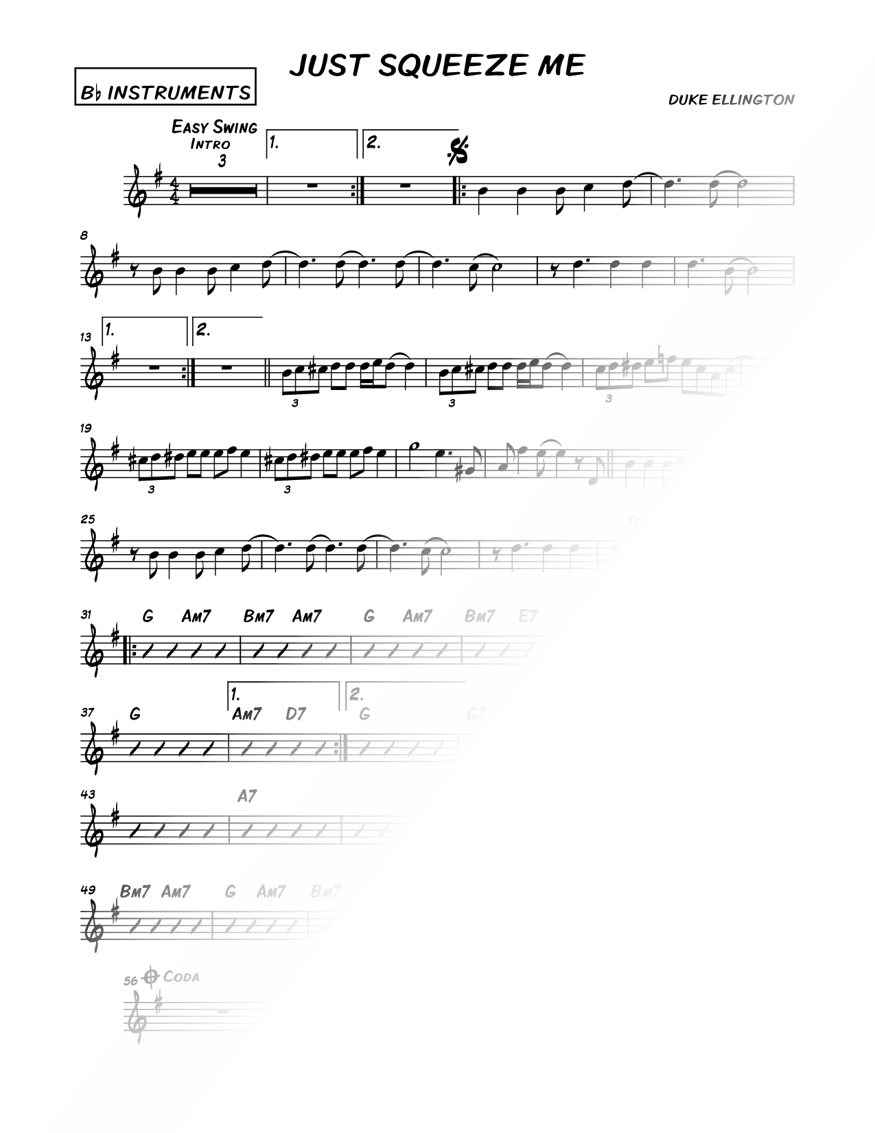 Just Squeeze Me - Bb Instrument