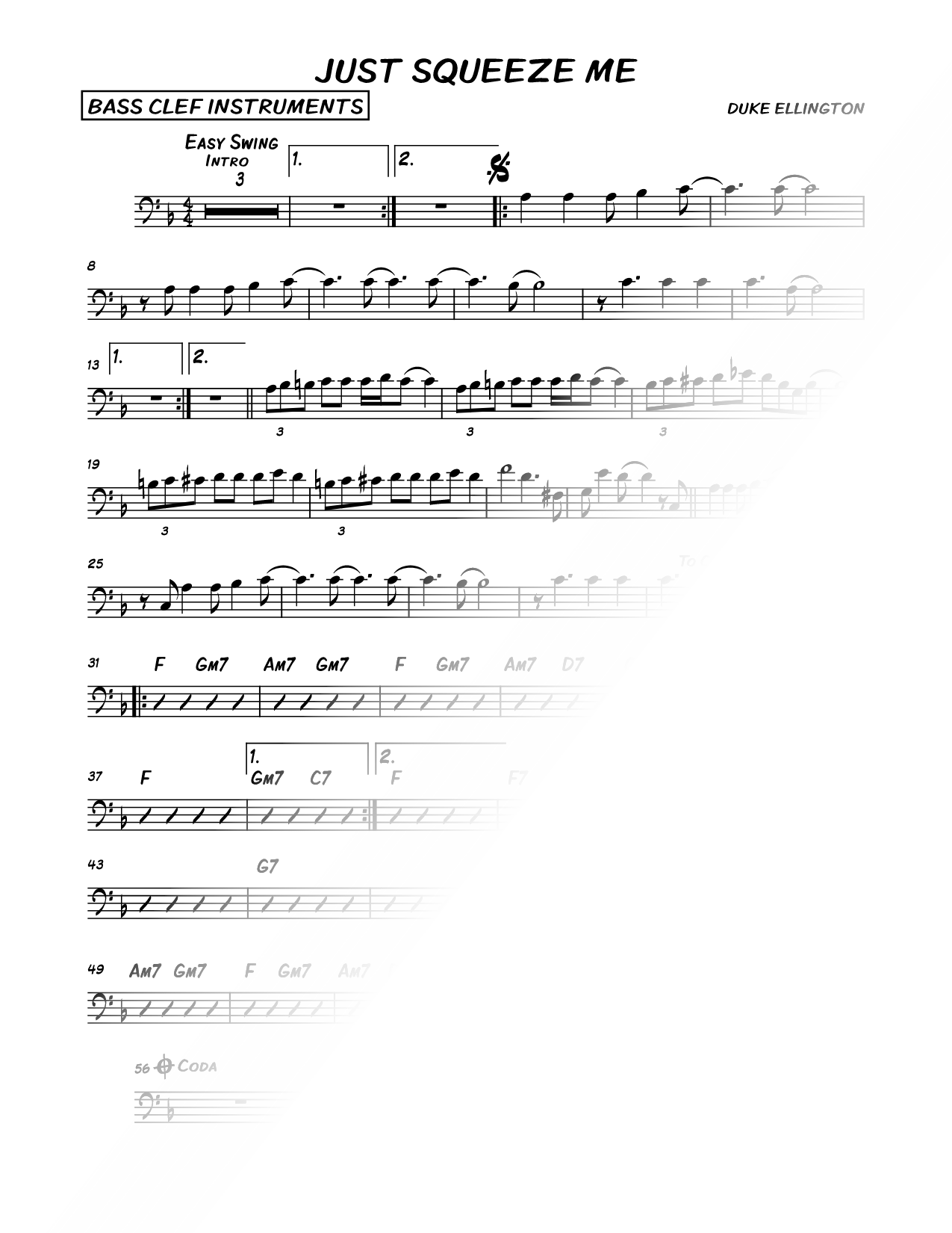 Just Squeeze Me - Bass Clef Instrument