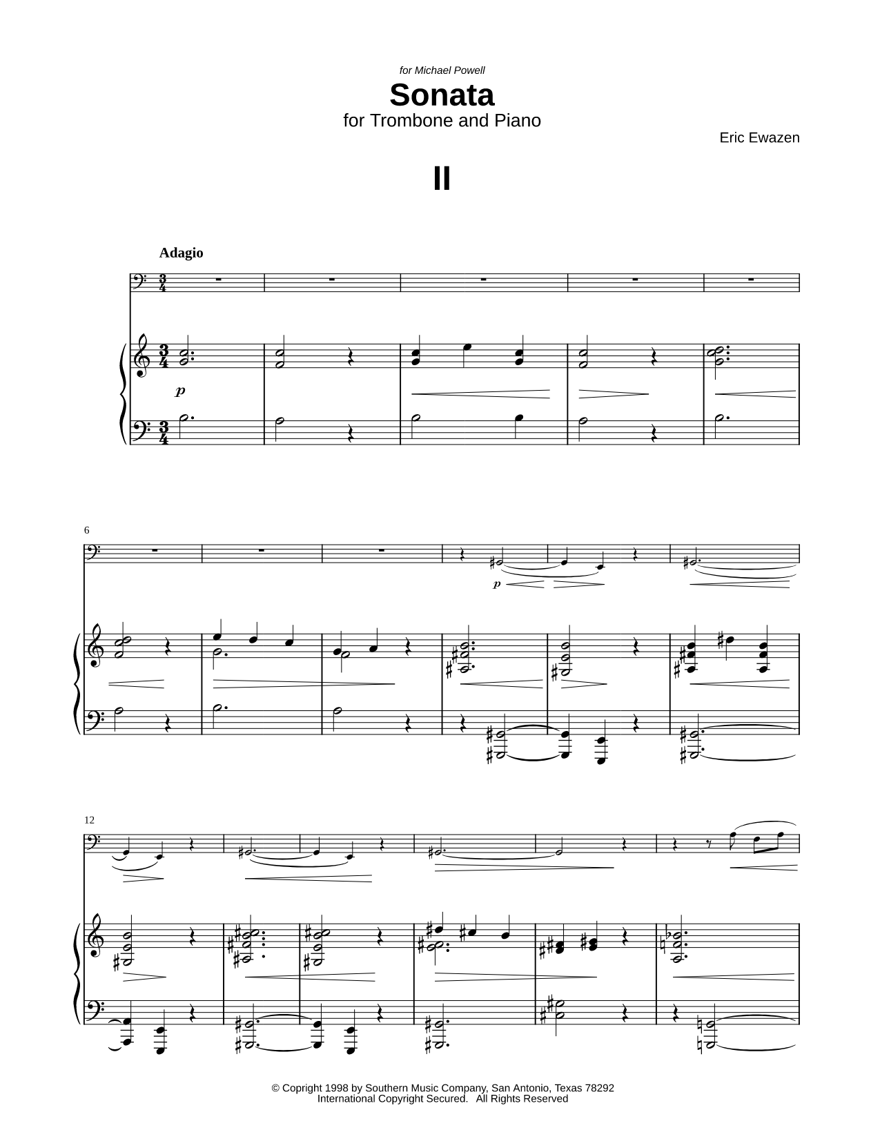 Sonata for Trombone & Piano: II