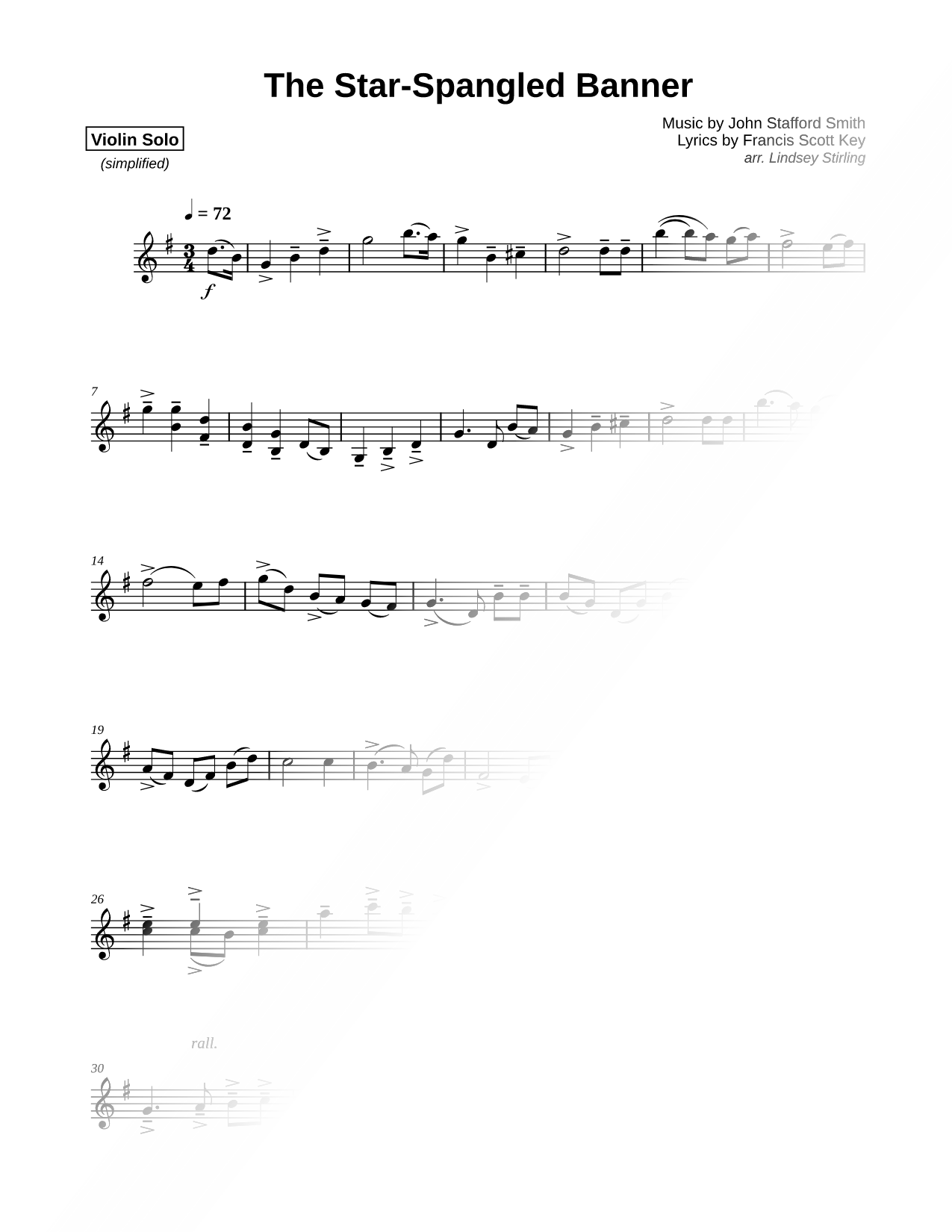The Star-Spangled Banner [Simplified]
