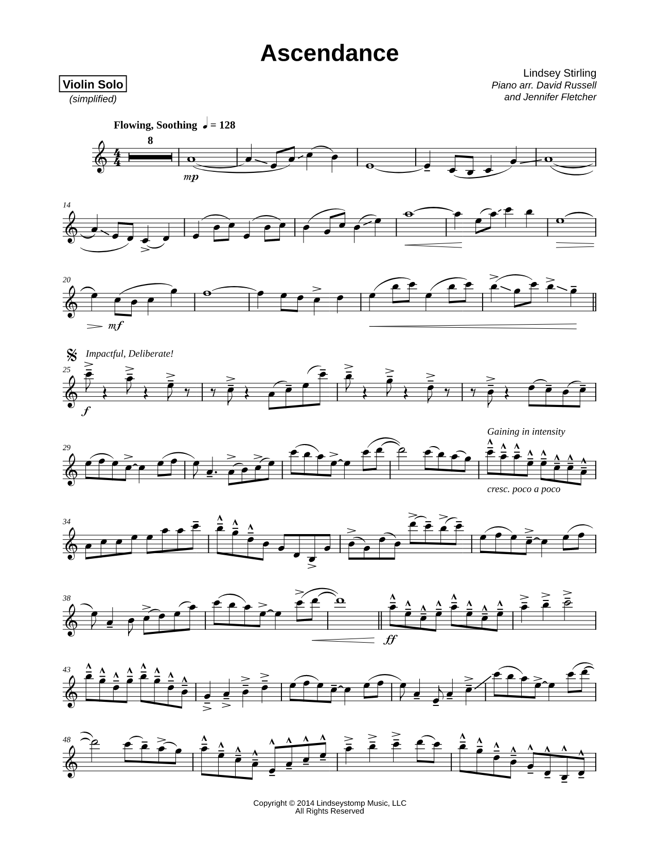 Ascendance - Violin Part [Simplified]