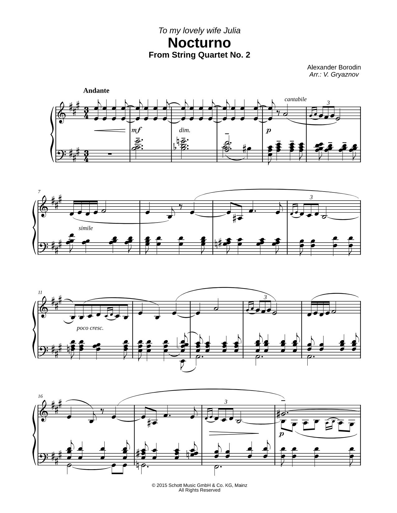 Nocturno from String Quartet No. 2