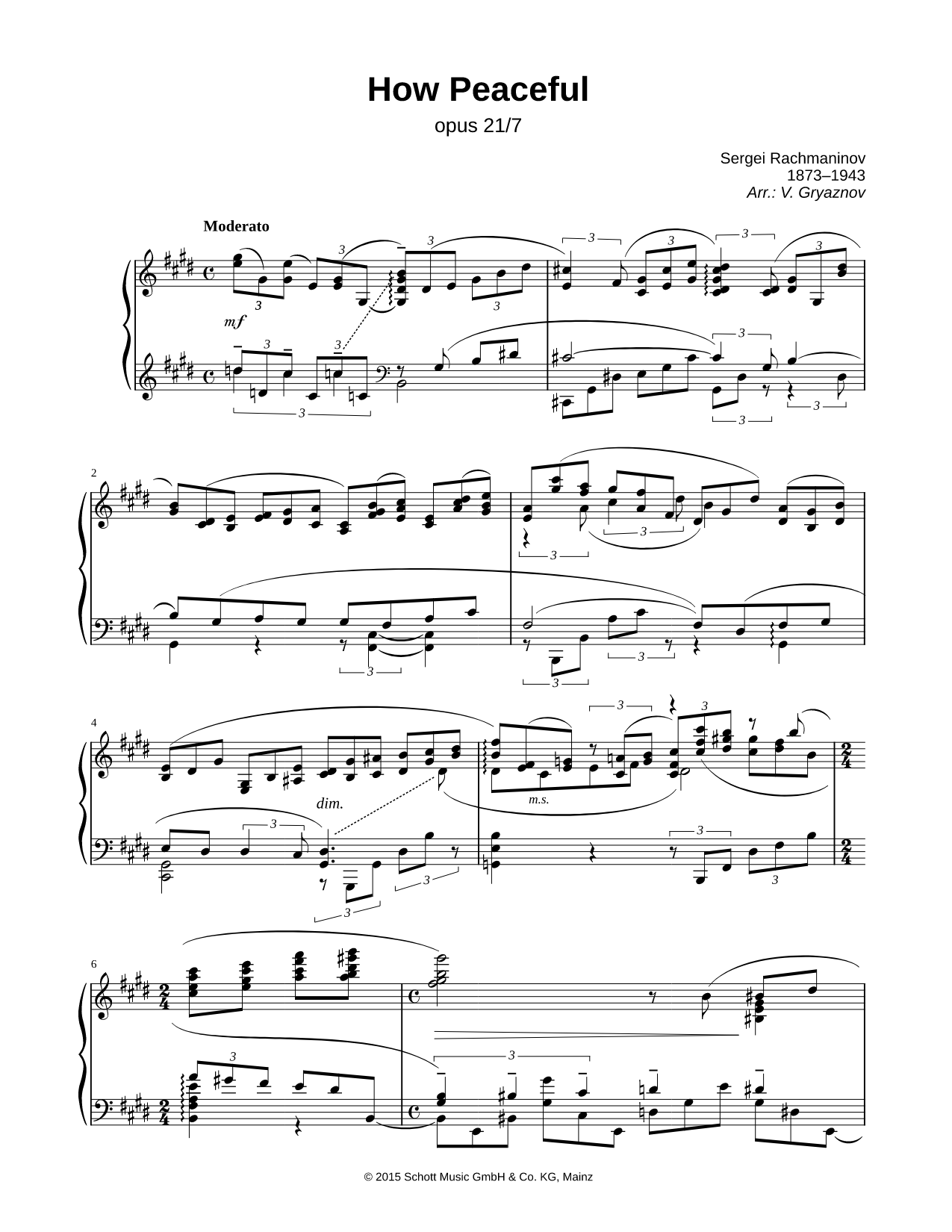 12 Romances, Op. 21: VII. How Peaceful