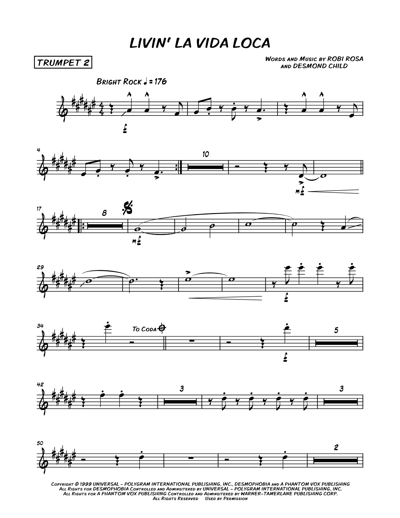 Livin' la Vida Loca - Trumpet 2