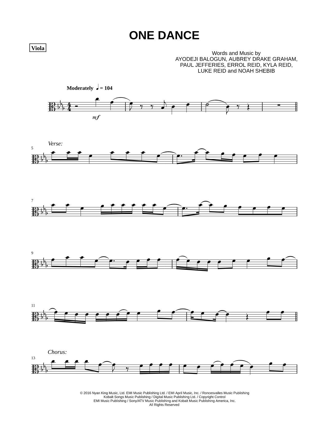 One Dance - Viola