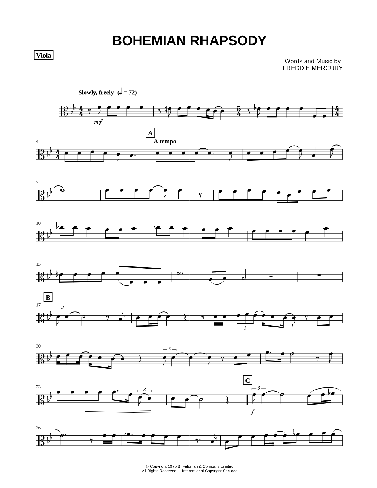Bohemian Rhapsody - Viola
