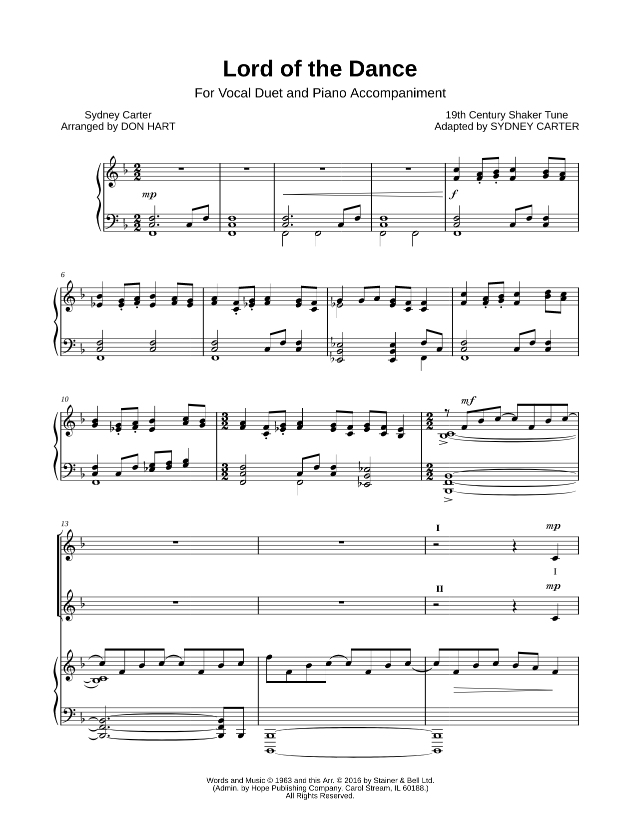 Lord of the Dance [Vocal Duet]