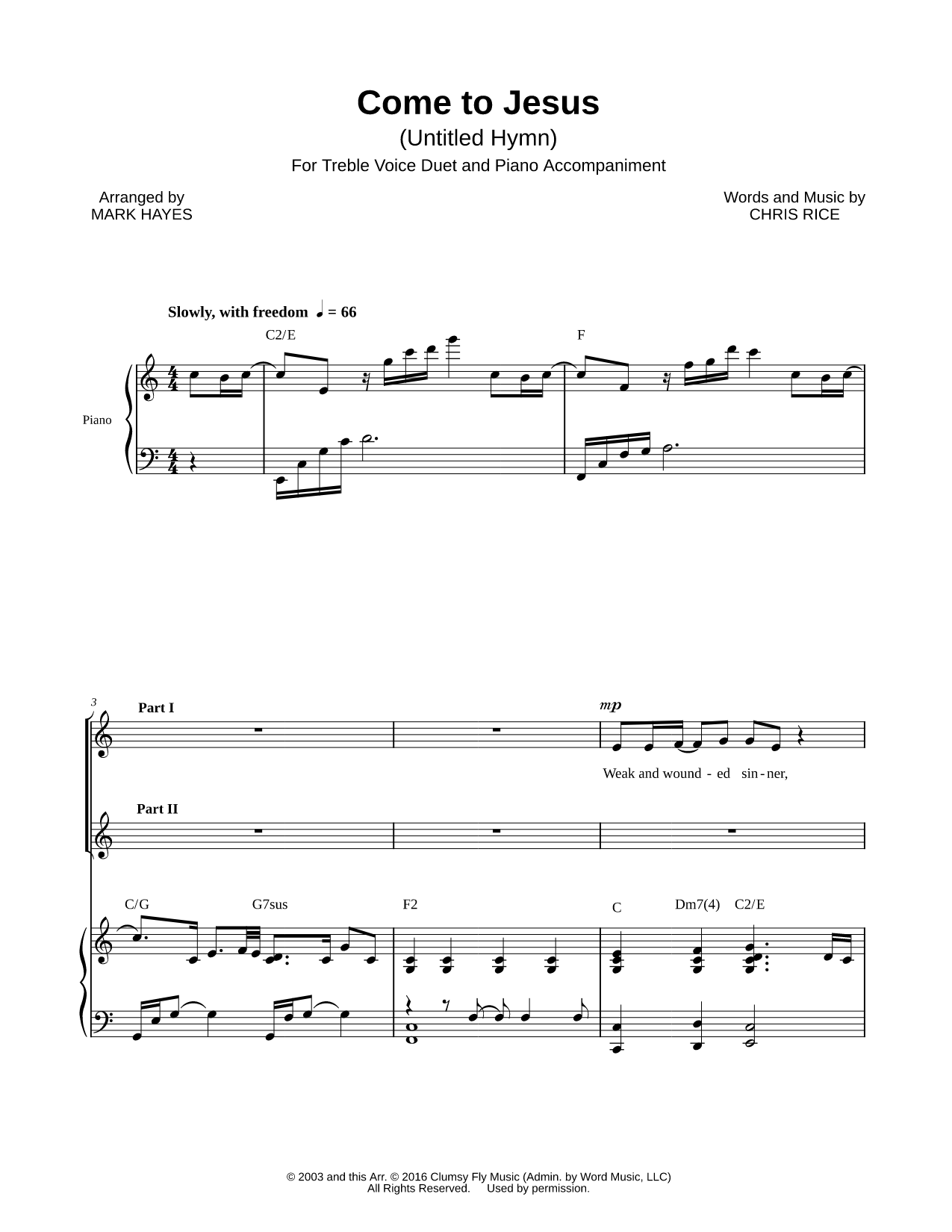 Untitled Hymn (Come to Jesus) [Vocal Duet]