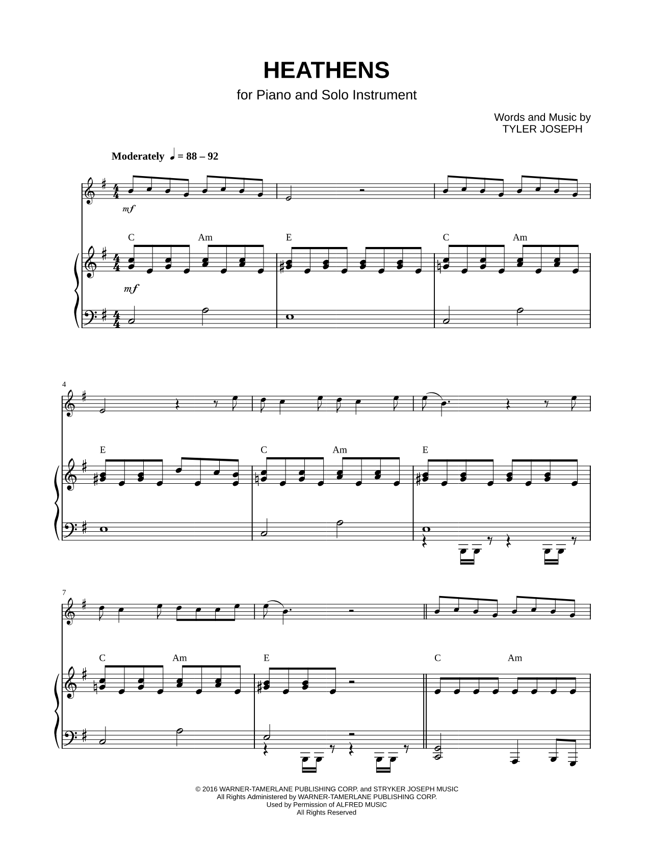 Heathens - Piano Accompaniment