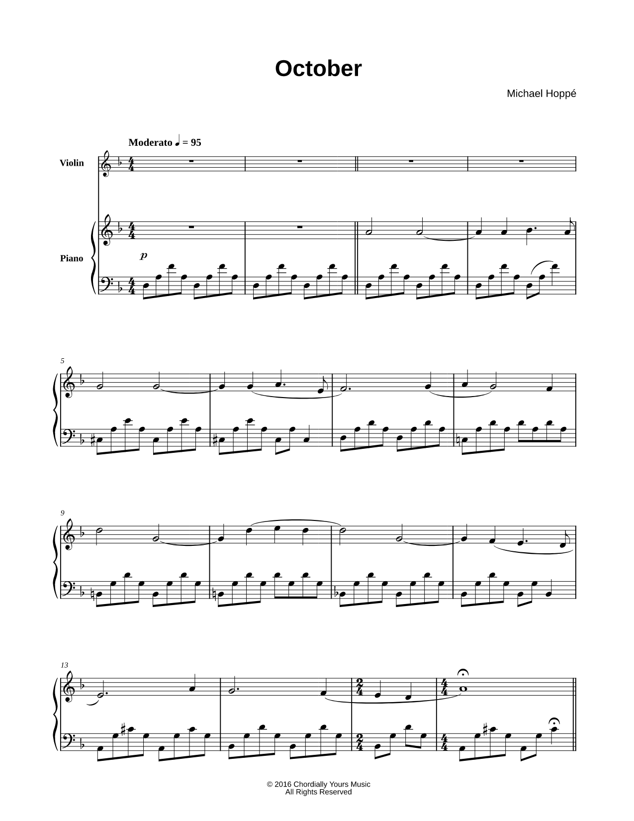 October - Violin & Piano