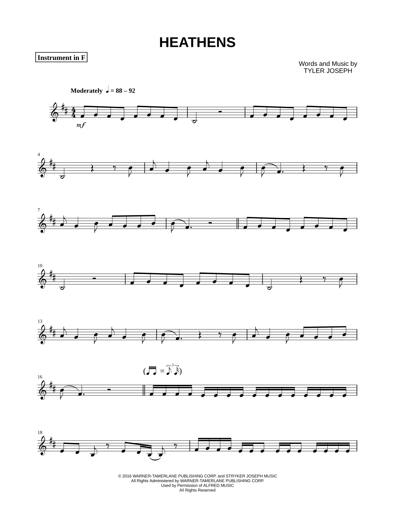 Heathens - F Instrument