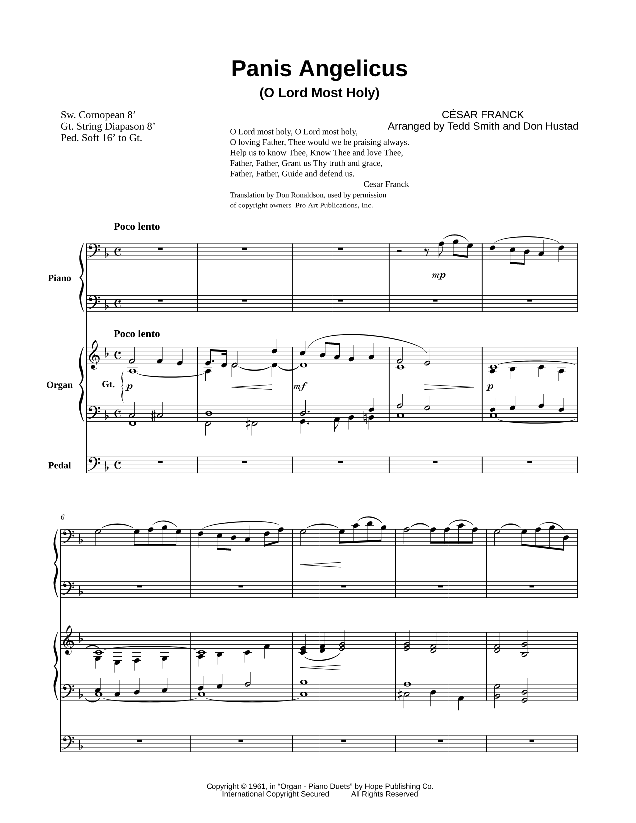 Panis Angelicus (O Lord Most Holy)