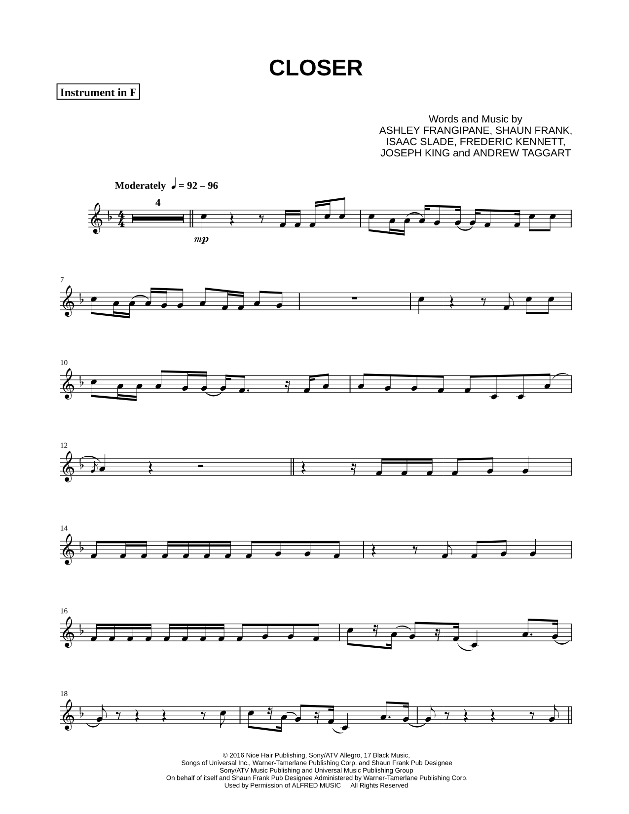 Closer - F Instrument