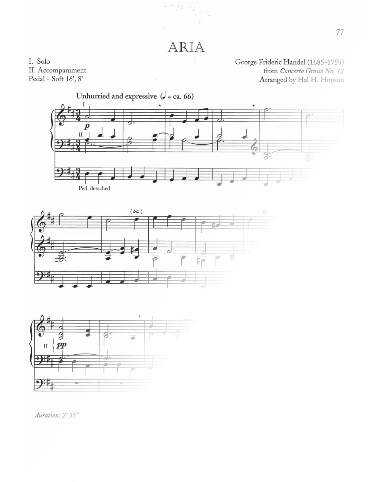 Aria from Concerto Grosso No. 12