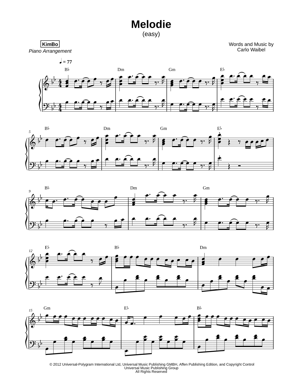 Melodie [Easy Version]