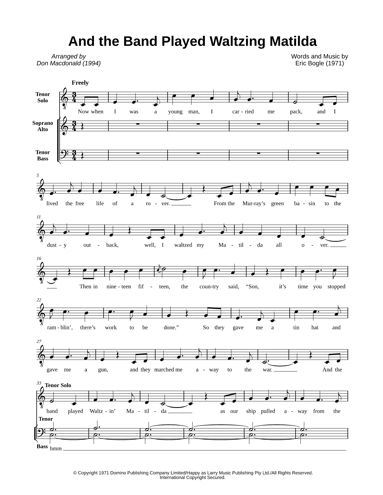 And the Band Played Waltzing Matilda