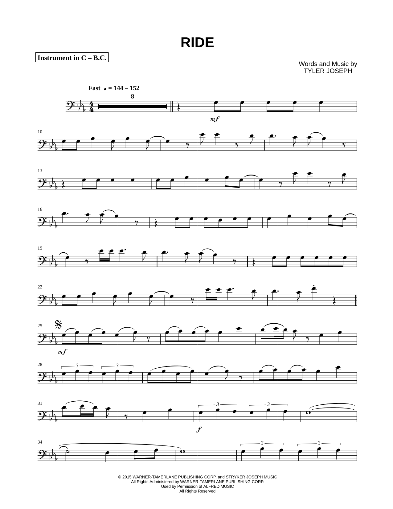 Ride - Bass Clef Instrument