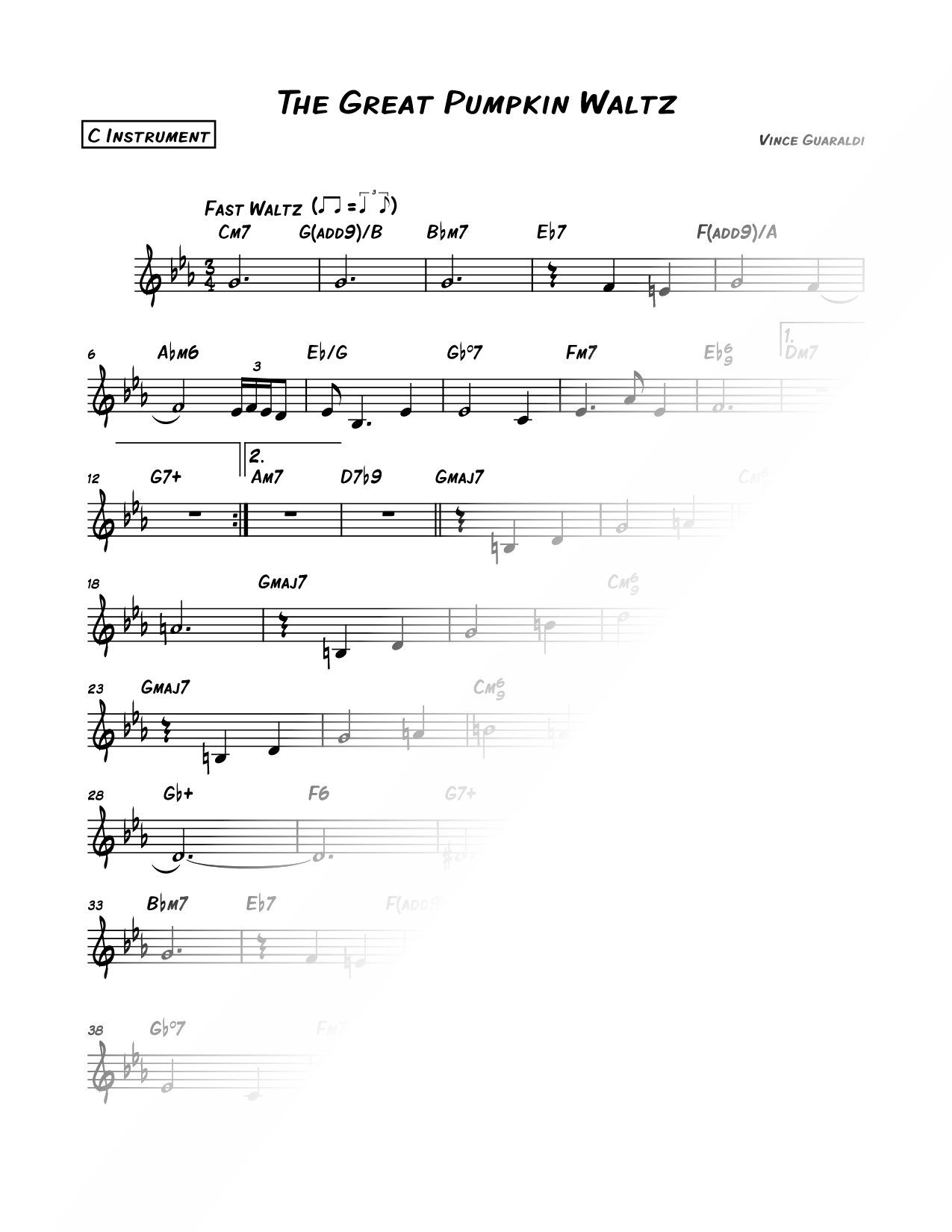 The Great Pumpkin Waltz - C Instrument