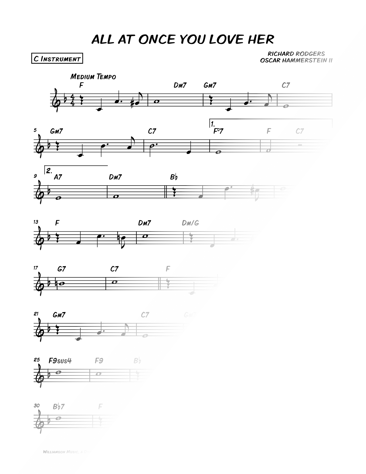 All at Once You Love Her - C Instrument