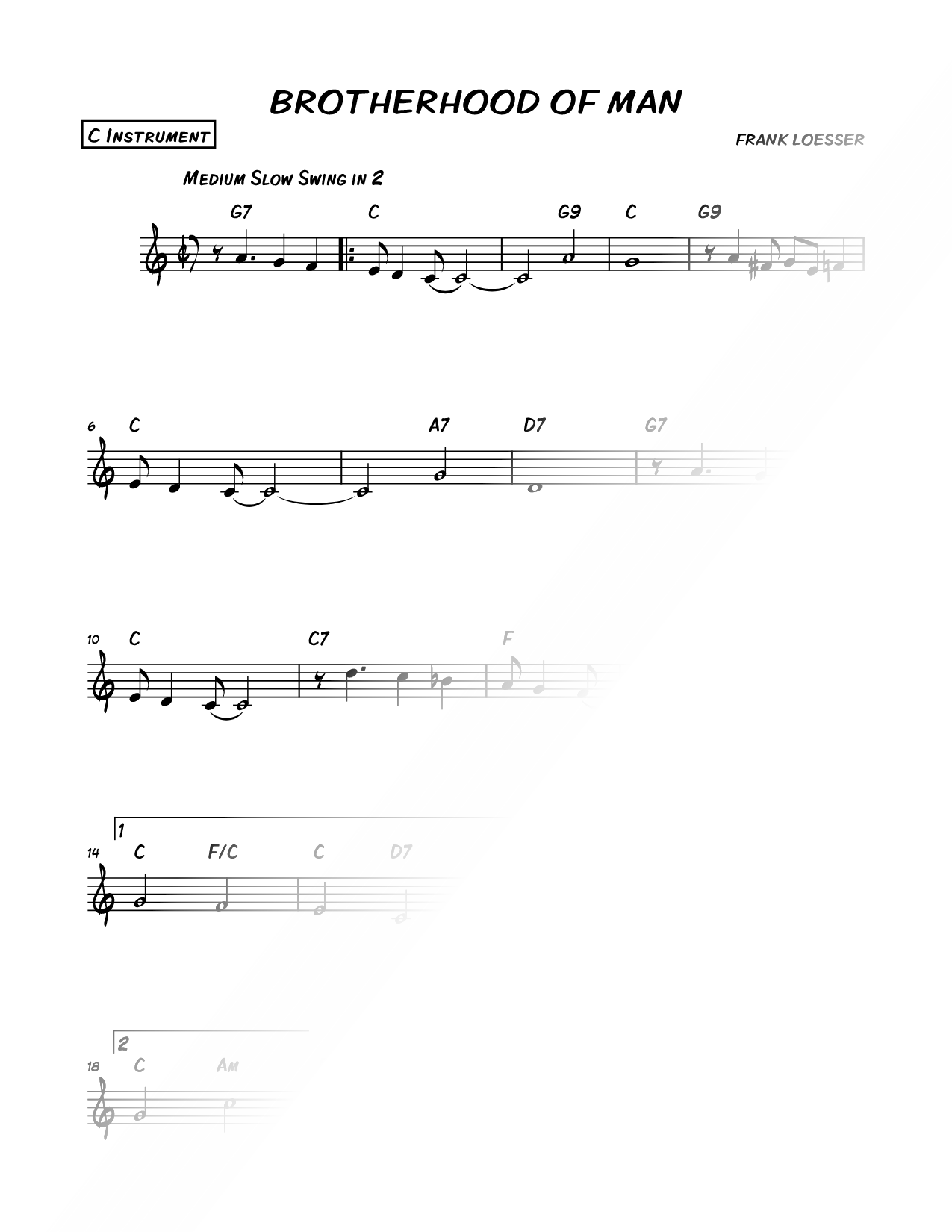 Brotherhood of Man - C Instrument