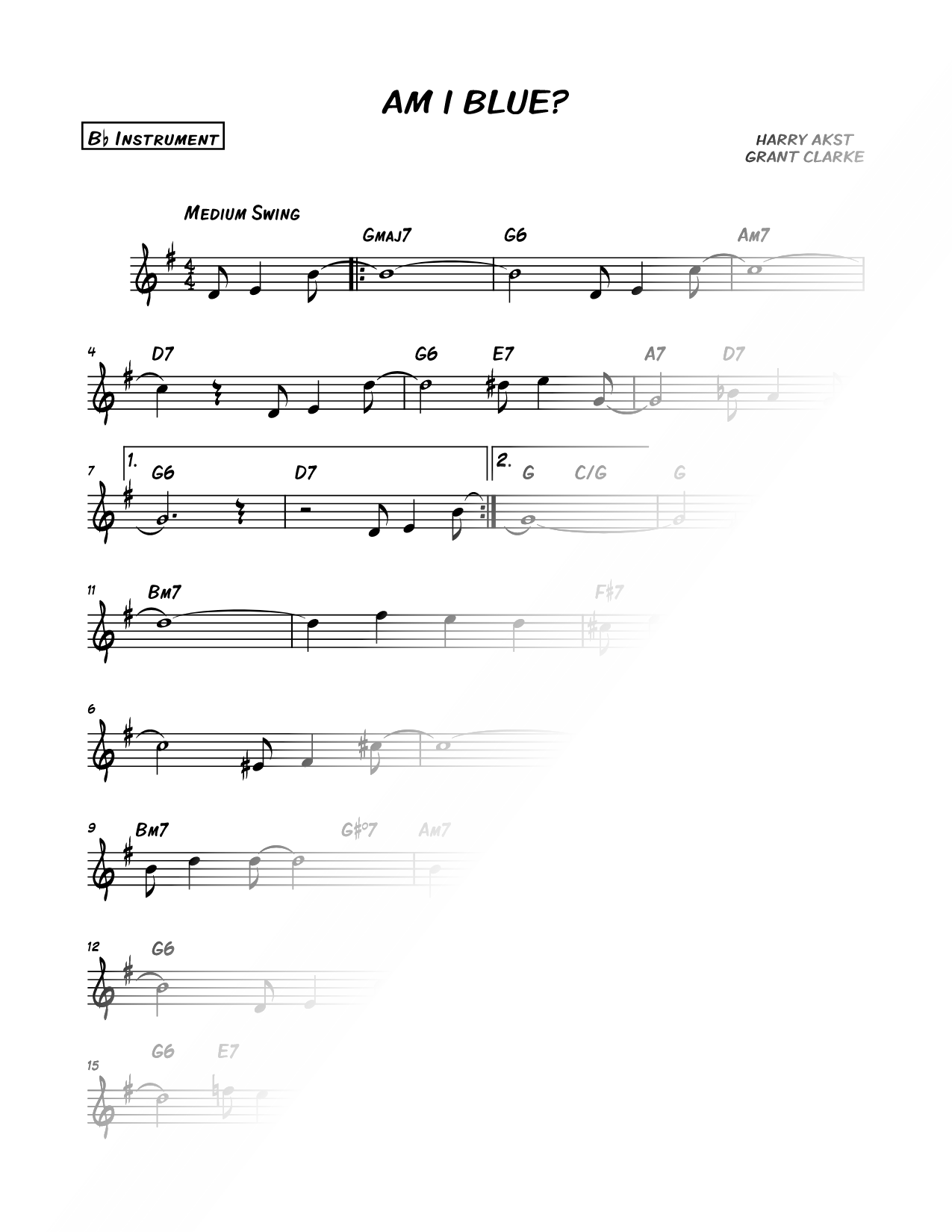 Am I Blue? - Bb Instrument