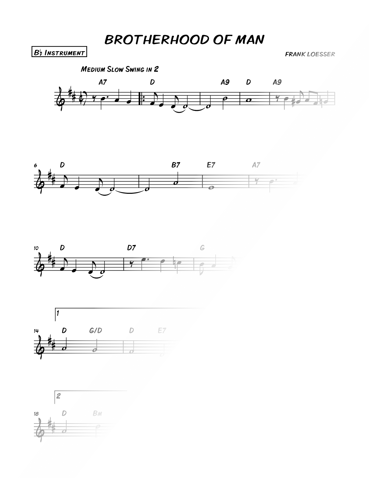 Brotherhood of Man - Bb Instrument