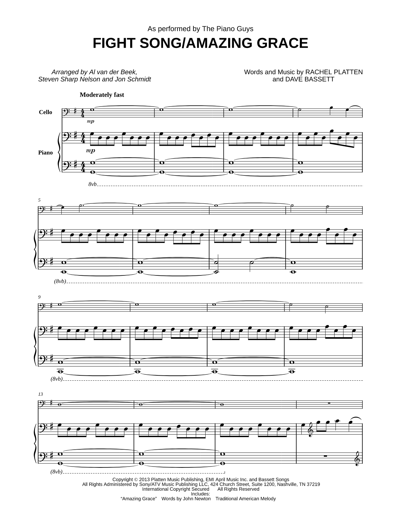 Fight Song / Amazing Grace - Cello & Piano