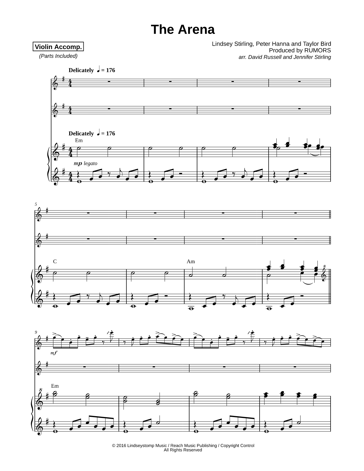 The Arena - Violin Duet & Piano