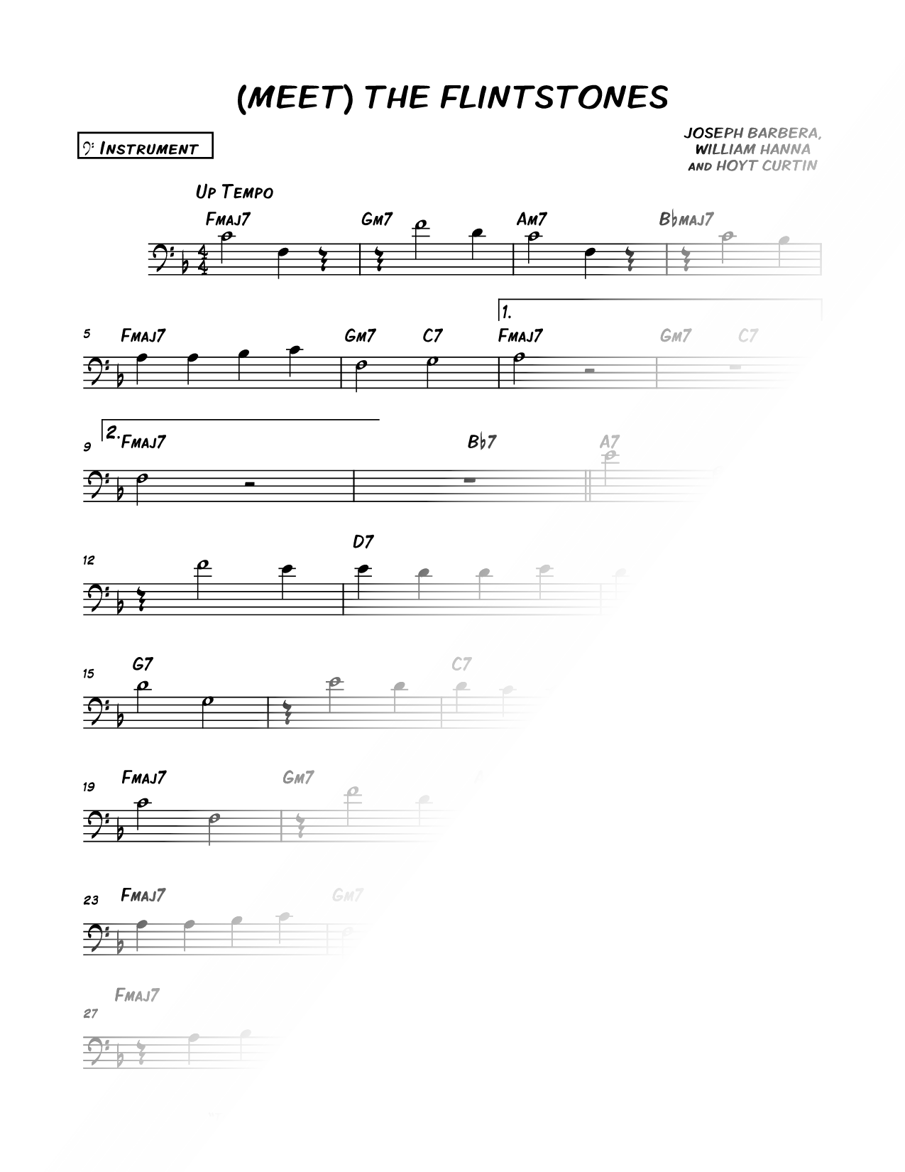 (Meet) The Flintstones - Bass Clef Instrument