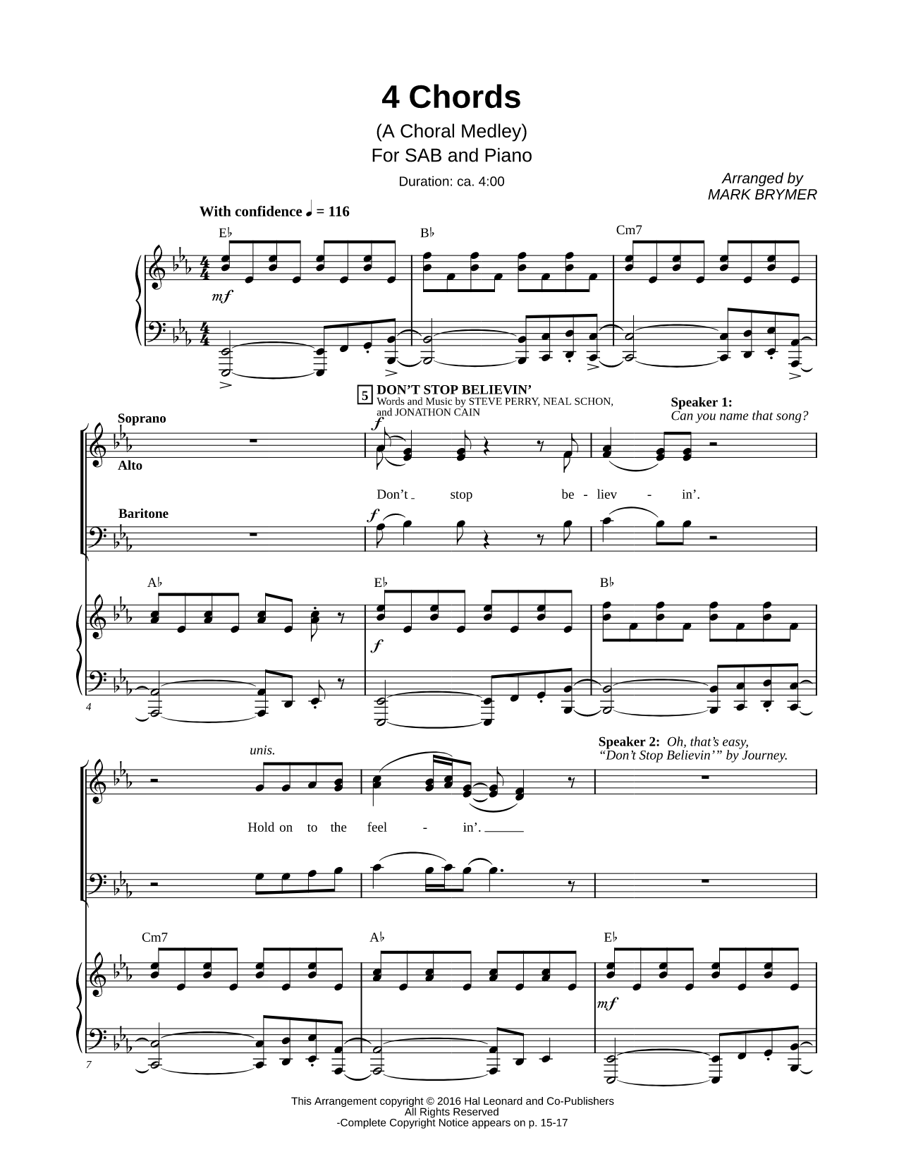 4 Chords (A Choral Medley)