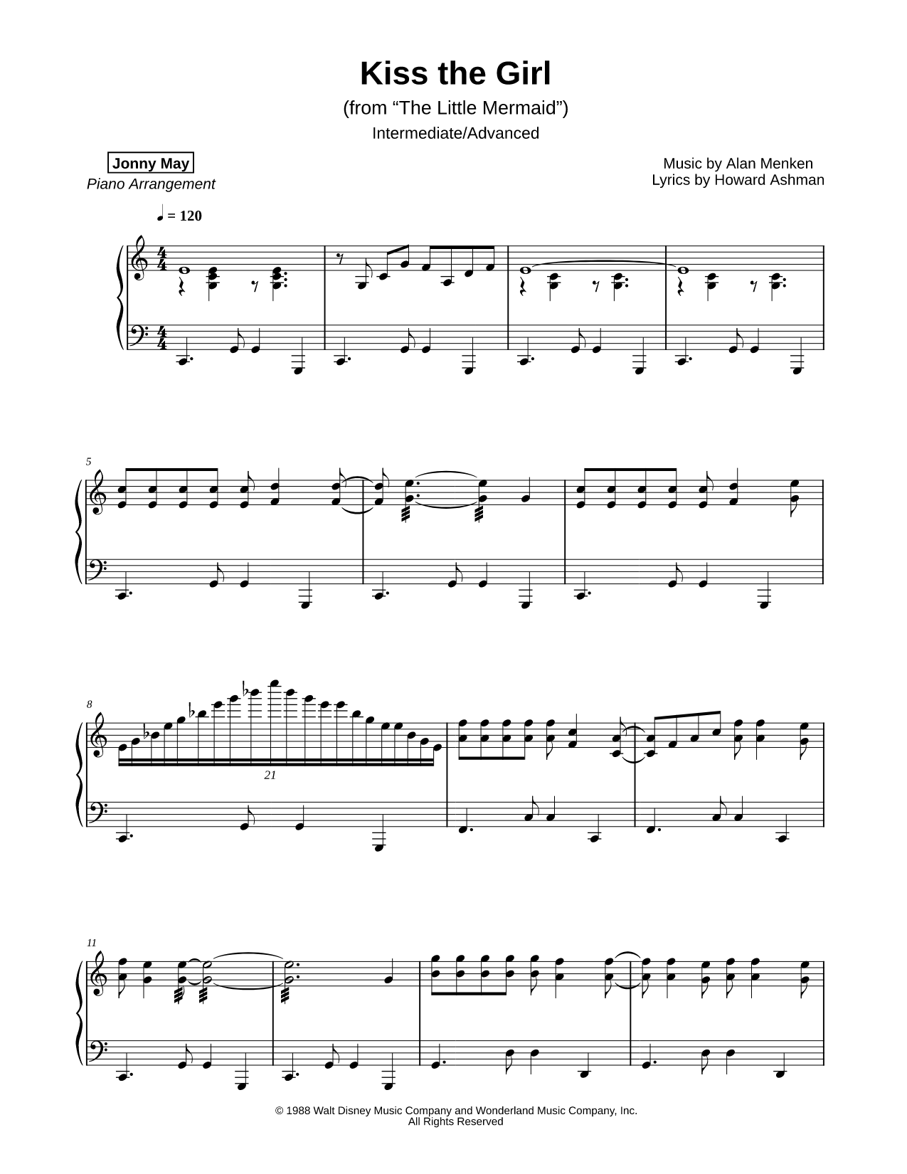 Kiss the Girl [Intermediate/Advanced]